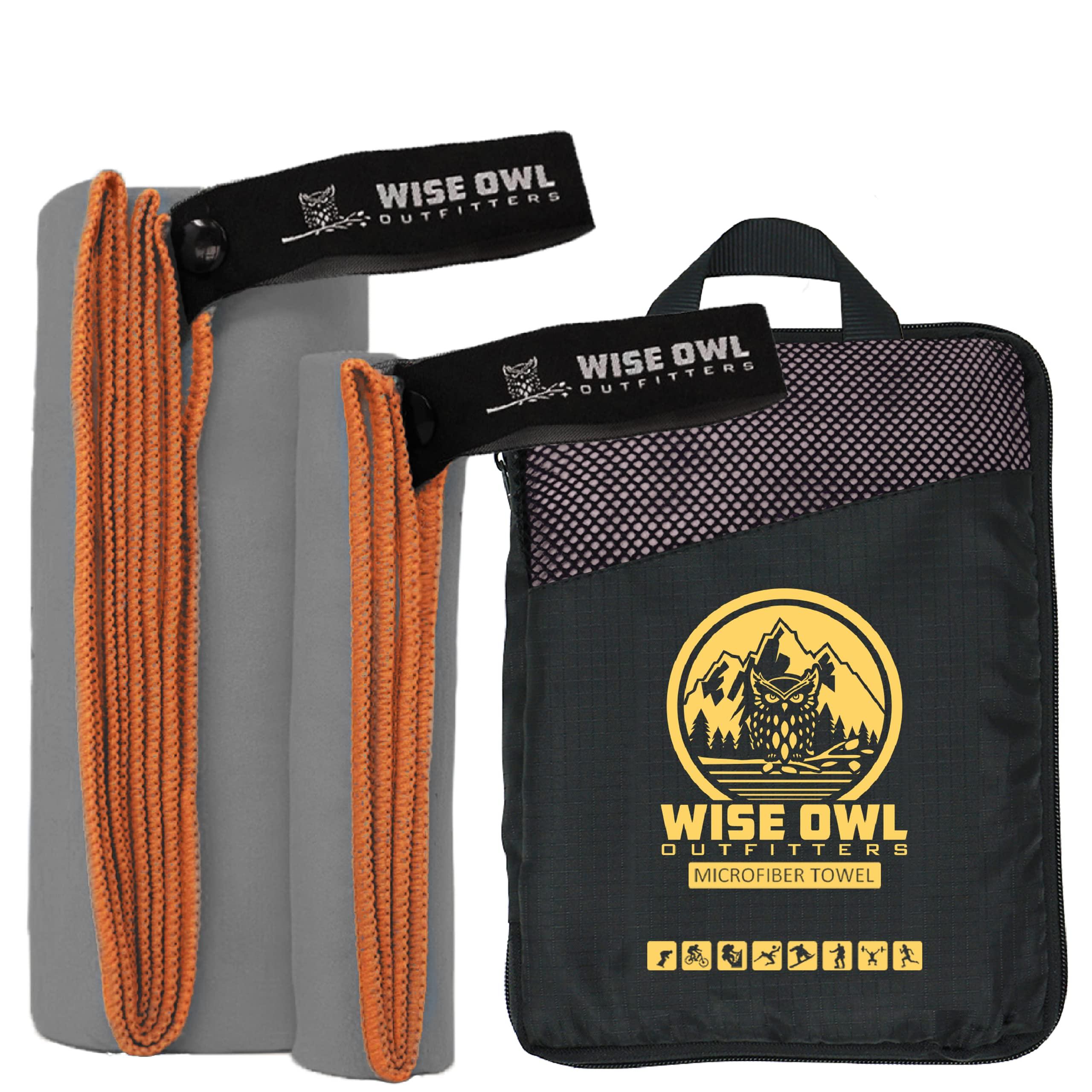 Wise Owl Outfitters Microfiber Camping Towel - Quick Dry Towel for Travel, Backpacking, Hiking, Beach, Gym & Yoga - Compact, Fast Drying & Lightweight - Image 1