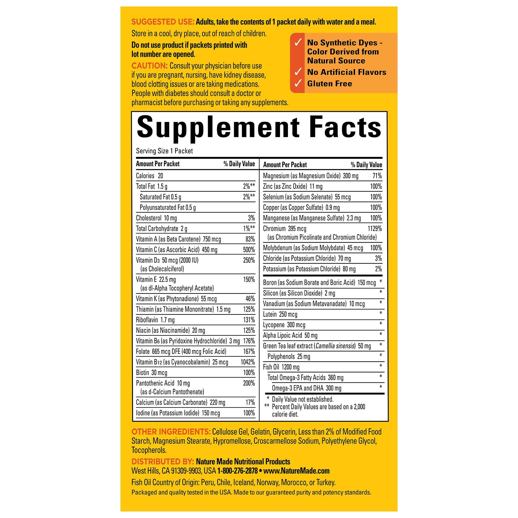Nature Made Daily Diabetes Health Pack, Dietary Supplement for Nutritional Support, 30 Packets, 30 Day Supply - Image 5