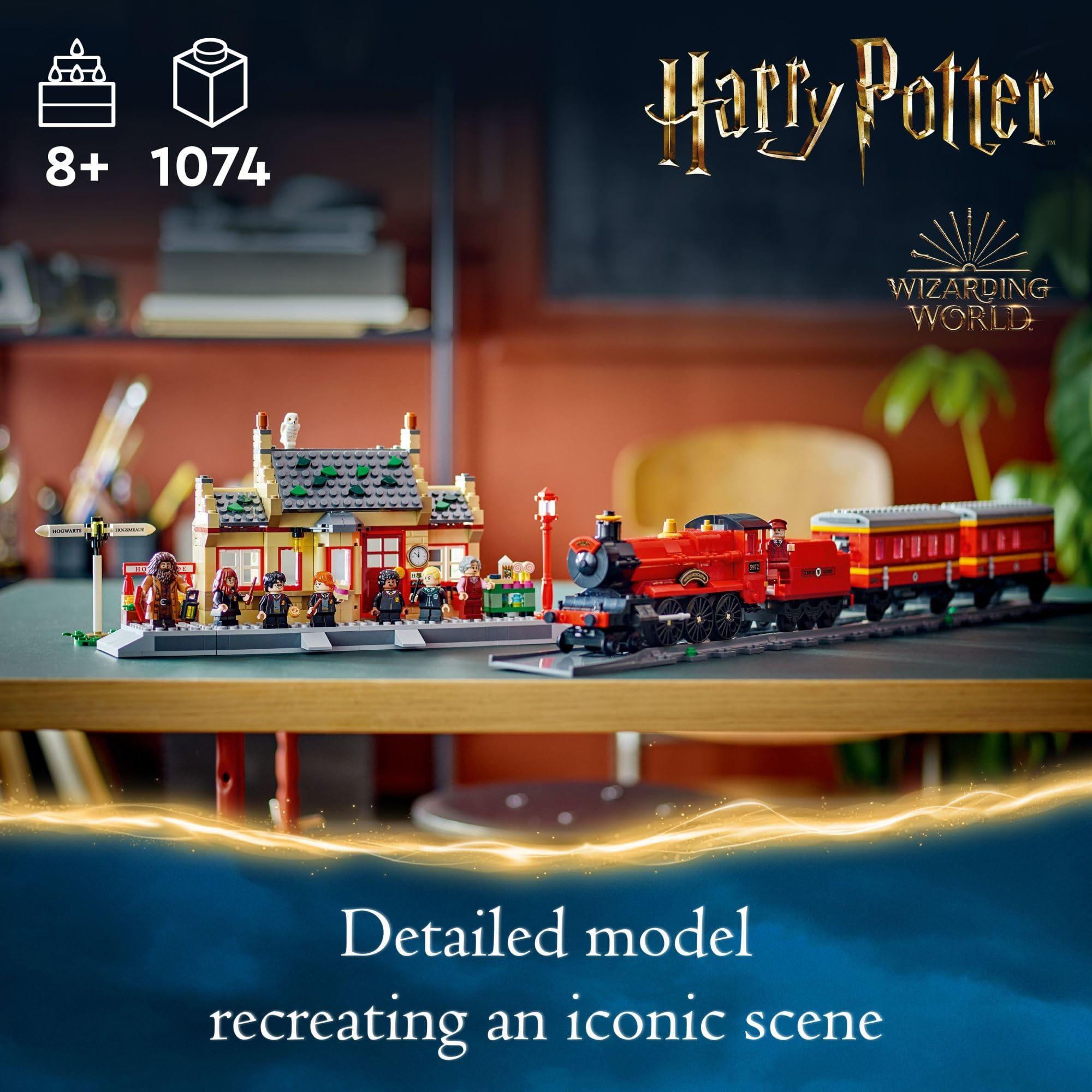 LEGO Harry Potter Hogwarts Express & Hogsmeade Station 76423 Building Toy Set; Harry Potter Gift Idea for Fans Aged 8+; Features a Buildable Train, Tracks, Ticket Office and 8 Harry Potter Minifigures - Image 3