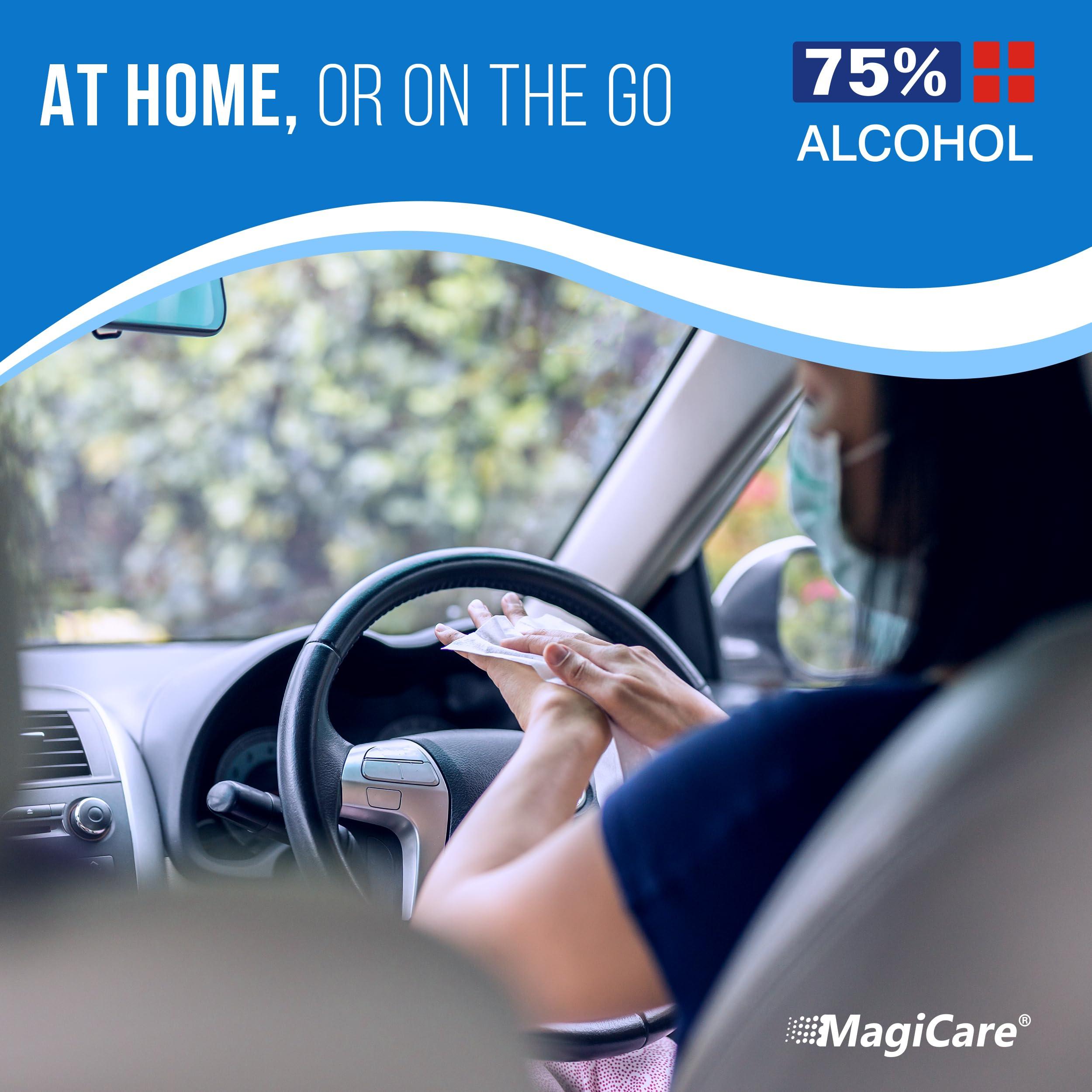 MagiCare 75% Large Alcohol Wipes (4-80ct Packs) - Alcohol Hand Sanitizing Wipes, Premium - Unscented Hand Wipe, Sanitizer Wipe - Travel, Home, Classroom, Camping - 4 Soft Packs (320pcs) - Image 5