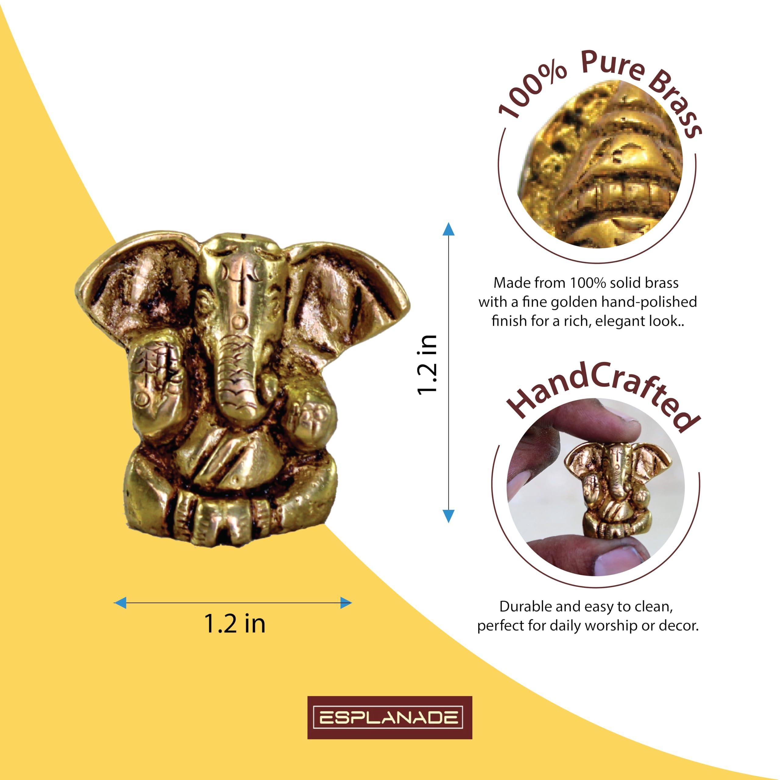 eSplanade Brass Ganesha Idol - 1.2 inches (Small Size) | Home Decor | Ganesh Ganesha | Bal Ganesh | Ganpati Ganapati Murti Statue (Antique) - Image 3