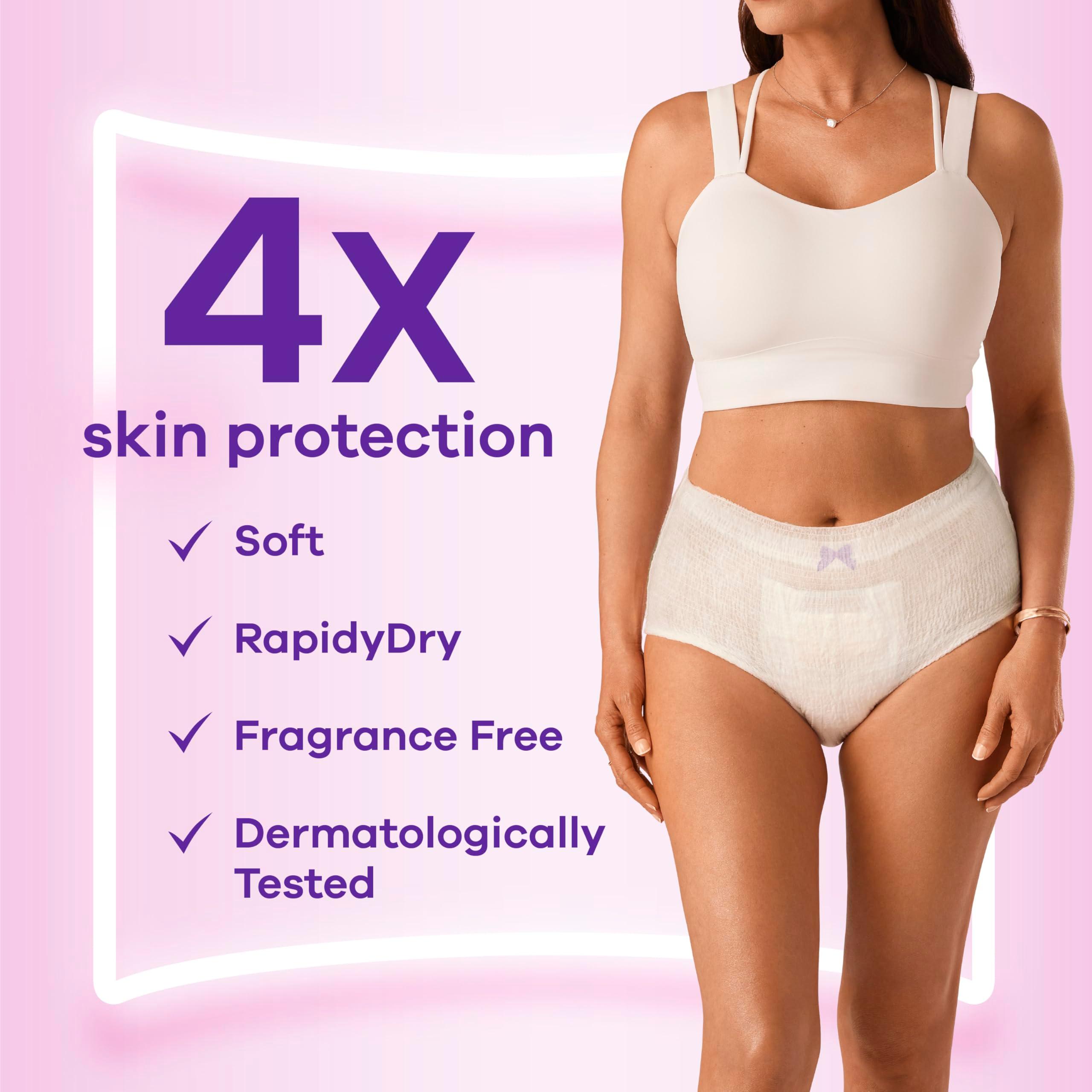 Always Discreet for Sensitive Skin Underwear, Four Times Skin Protection, Dermatologically Tested, Fragrance-Free, Maximum Absorbency, L, 24 Count (Packaging May Vary) - Image 2