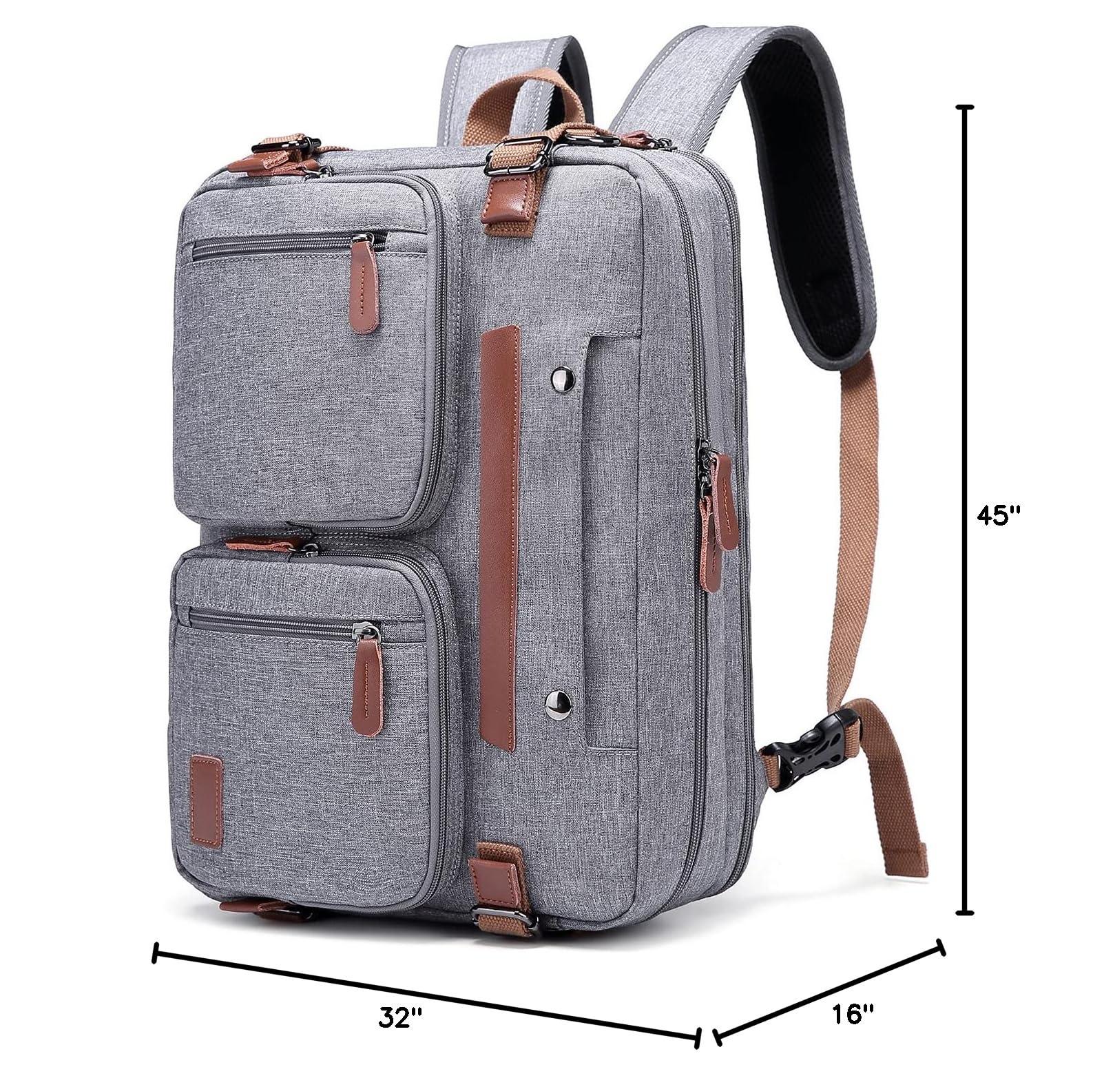 MOLNIA 3 in 1 Laptop Bag for Men, 17.3 Inch Work Bags for Men, Laptop Backpack, Briefcases, Messenger Bag, Computer Bags for Laptops for Men Women, Black - Image 2
