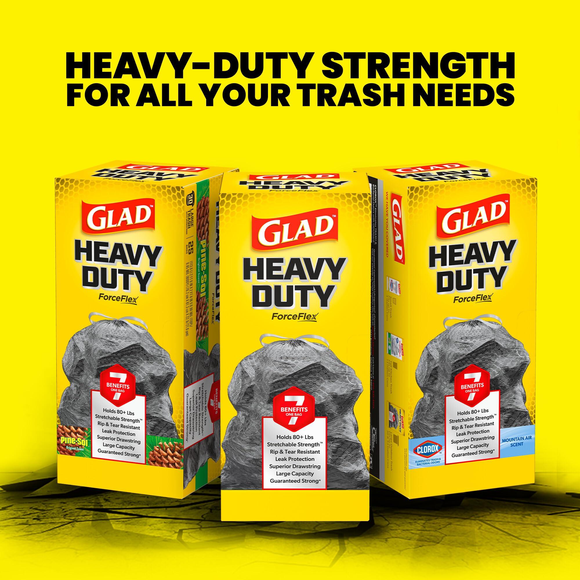 Glad ForceFlex Heavy Duty Large Drawstring Trash Bags, Hold 80+ lb, 30 Gal, 50 Ct (Package May Vary) - Image 10
