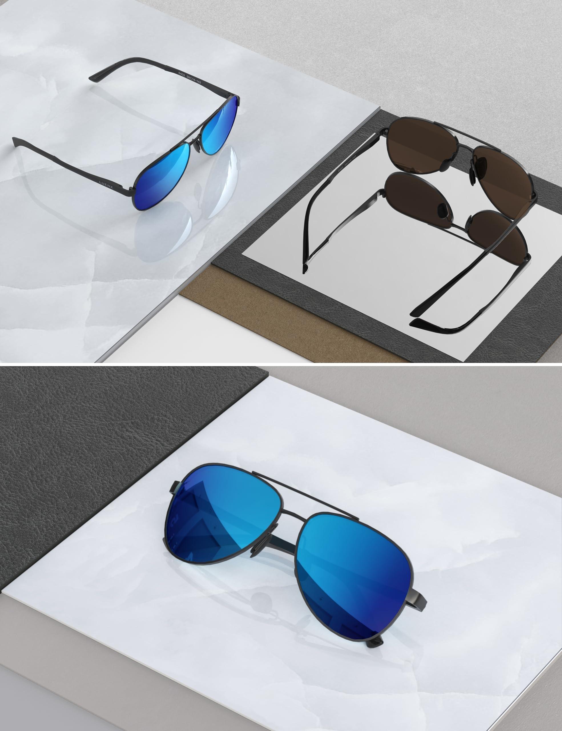 LUENX Aviator Sunglasses for Men Women Polarized - UV400 Protection, Stylish Shades, Driving, Outdoor Activities - Image 3