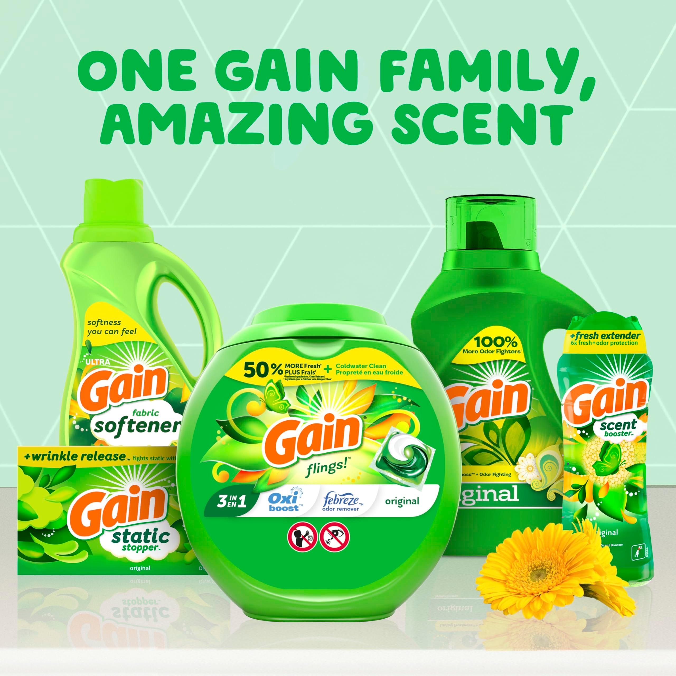 Gain + Aroma Boost Laundry Detergent Liquid, Original Scent, 107 Loads, 154 fl oz, HE Compatible Laundry Soap with Febreze and Oxi, Gain Laundry Detergent, Liquid Laundry Detergent - Image 7