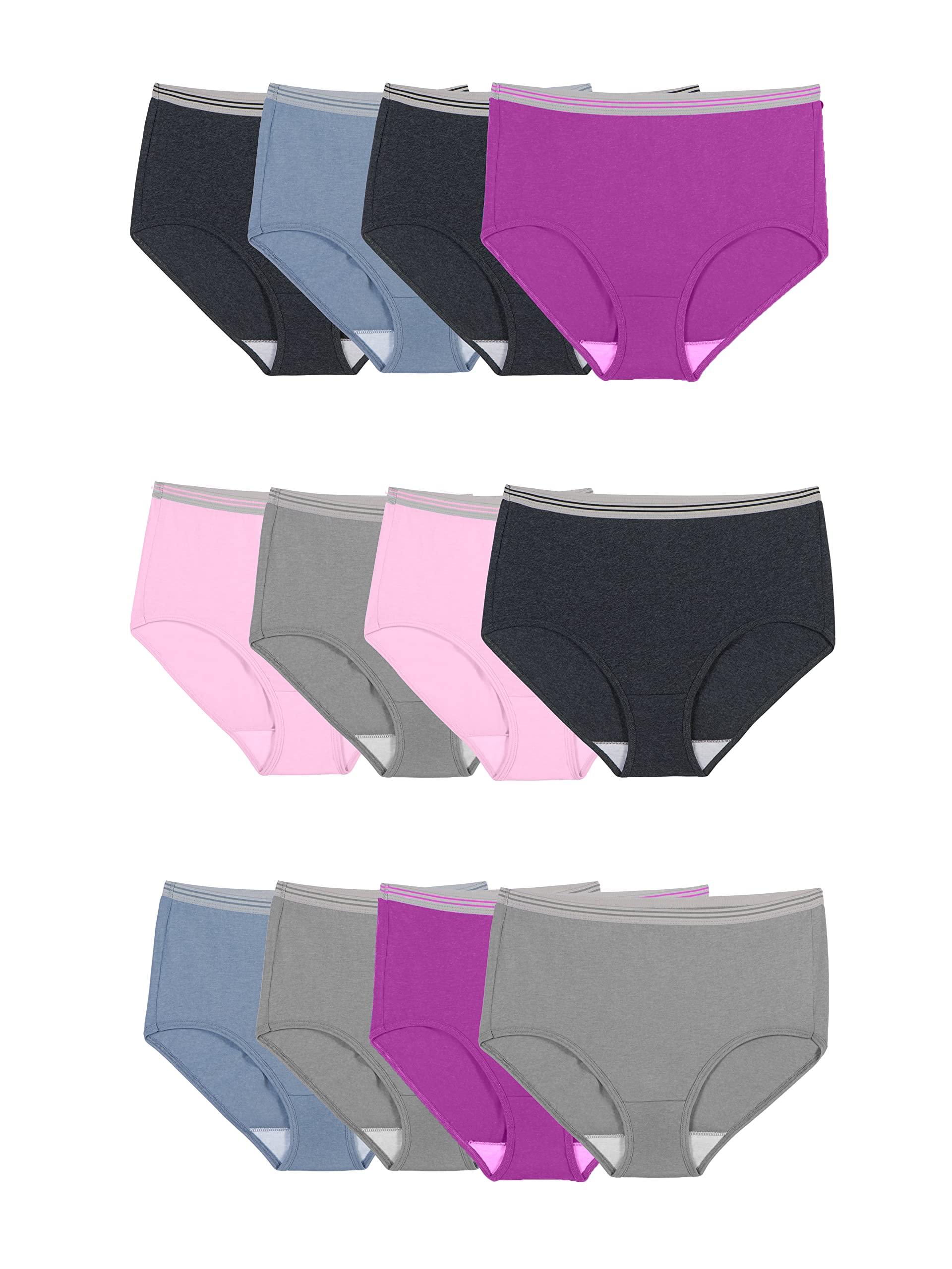 Fruit of the Loom Women's Eversoft Cotton Underwear Multipacks, Tag Free & Breathable, Available in Plus Size