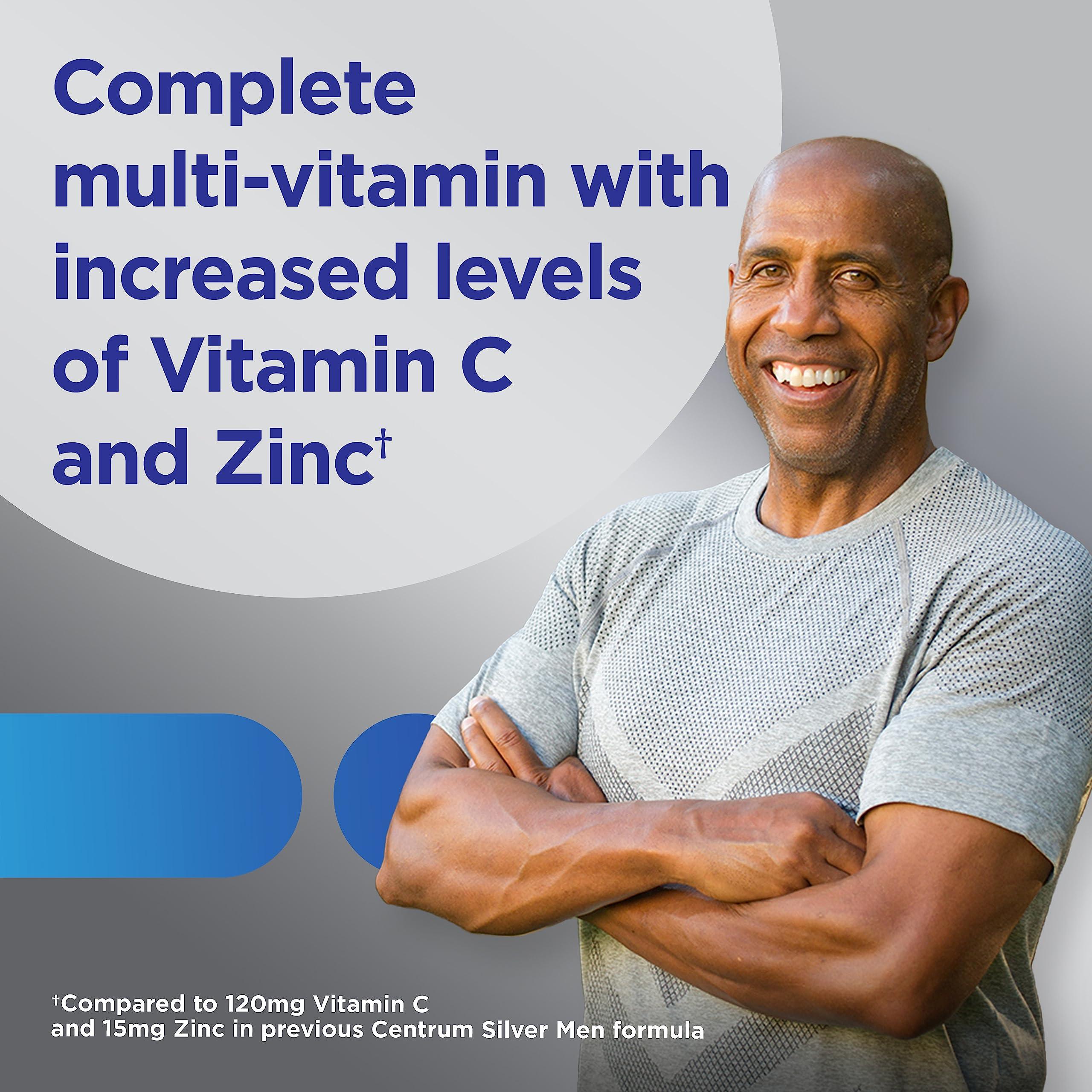 Centrum Silver Men's 50+ Multivitamin with Vitamin D3, B-Vitamins, Zinc for Memory and Cognition - 200 Tablets - Image 4