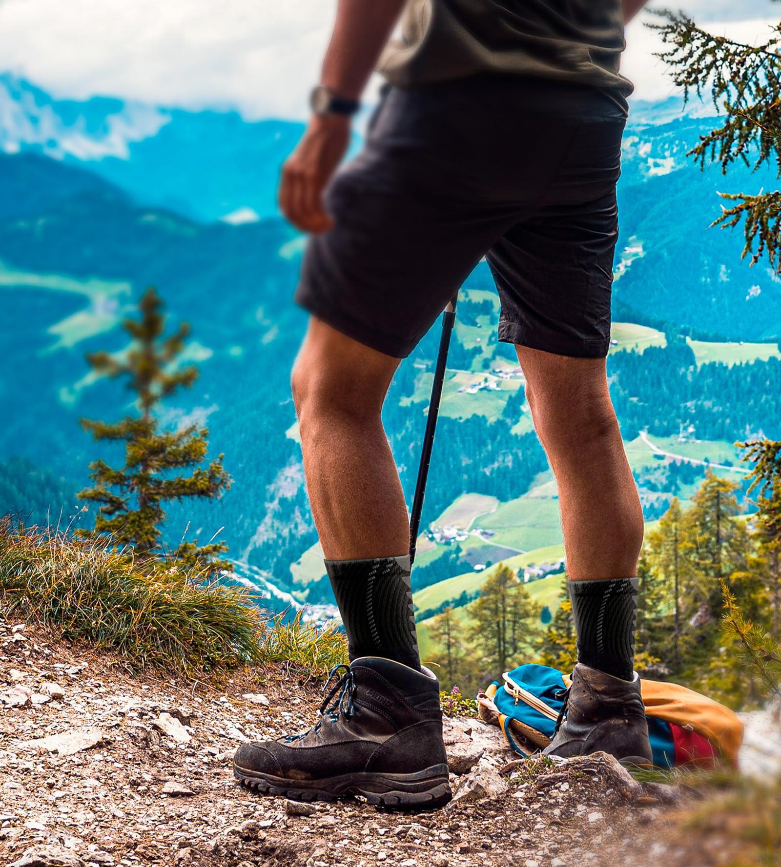 BULLIANT Men Socks, Athletic Compression Crew Socks Cushioned for Men Running Sports Hiking Fishing Arch Support - Image 6