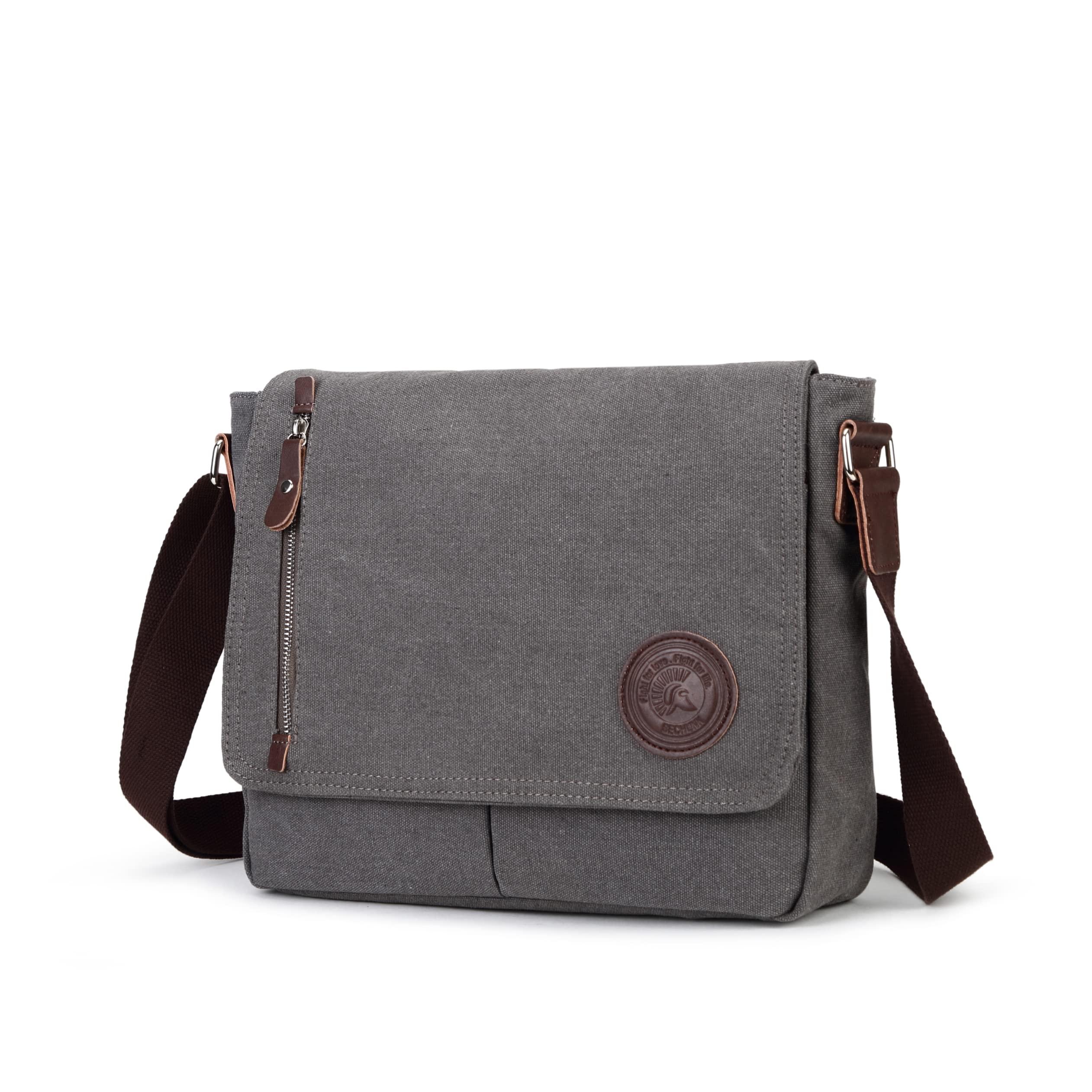 Sechunk Canvas Small Messenger Bag Vintage Shoulder bag Everyday Purse Crossbody bag for men women - Image 2