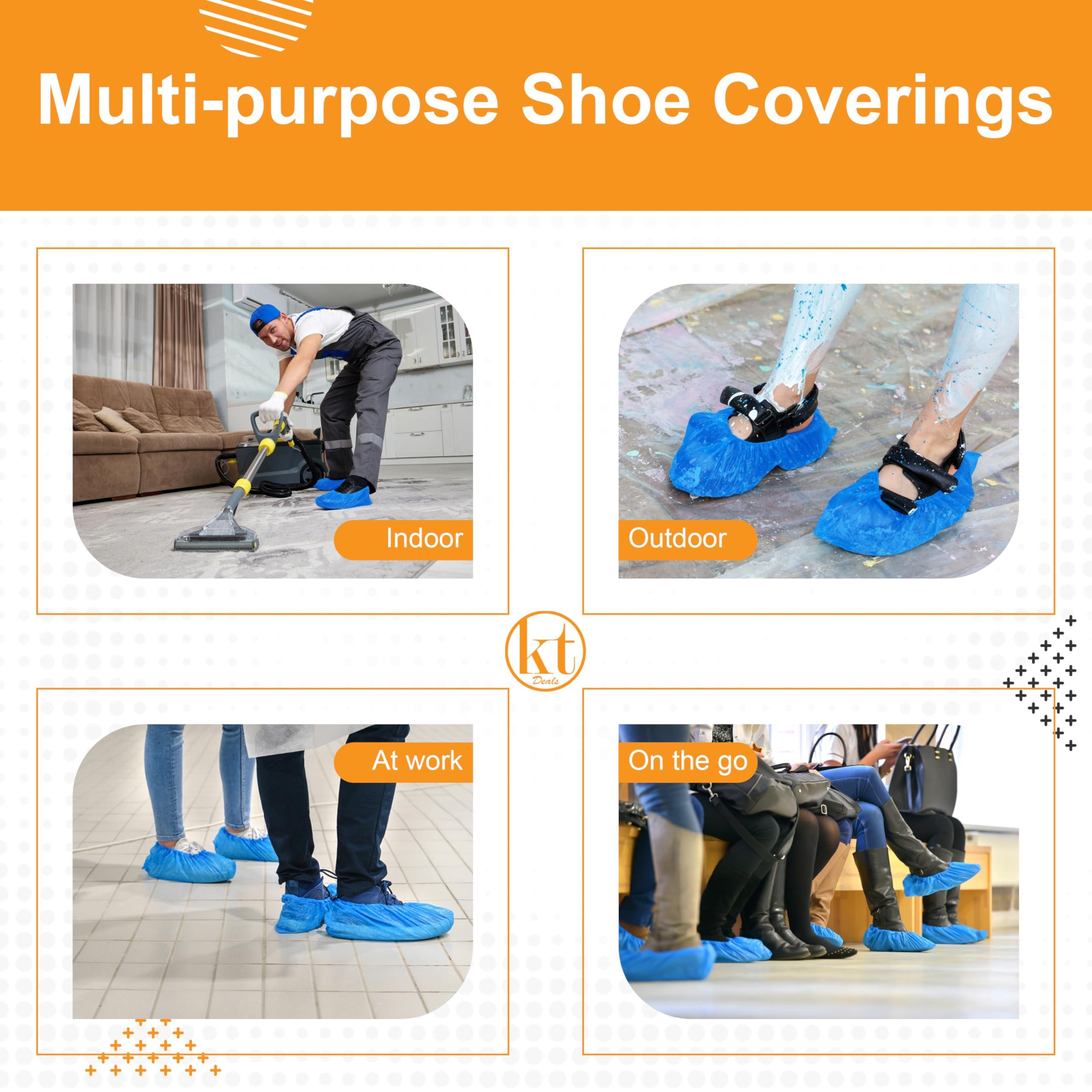 100PCS Disposable Shoe Cover Waterproof Large Boots Covers for Indoors/Outdoor Booties Sneaker Protector Coverings, One Size Fits Most up to size 11 US Men and 13 US Women (50 Pair) - Image 3
