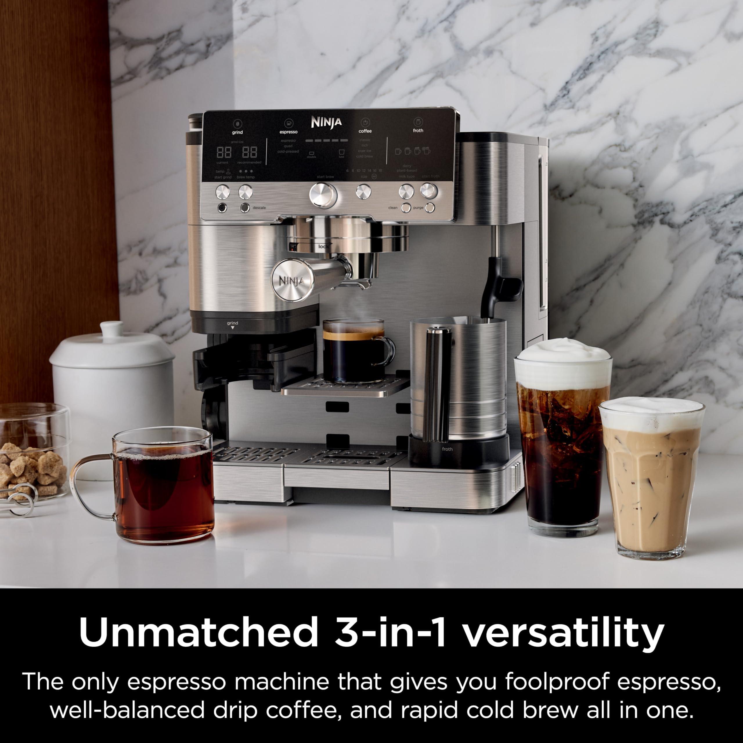 Ninja | Espresso Machine and Drip Coffee Maker| Luxe Café Premier Series | Integrated Coffee Grinder, Milk Frother, Assisted Tamper & Built-In Espresso Accessory Storage | Stainless Steel | ES601 - Image 3