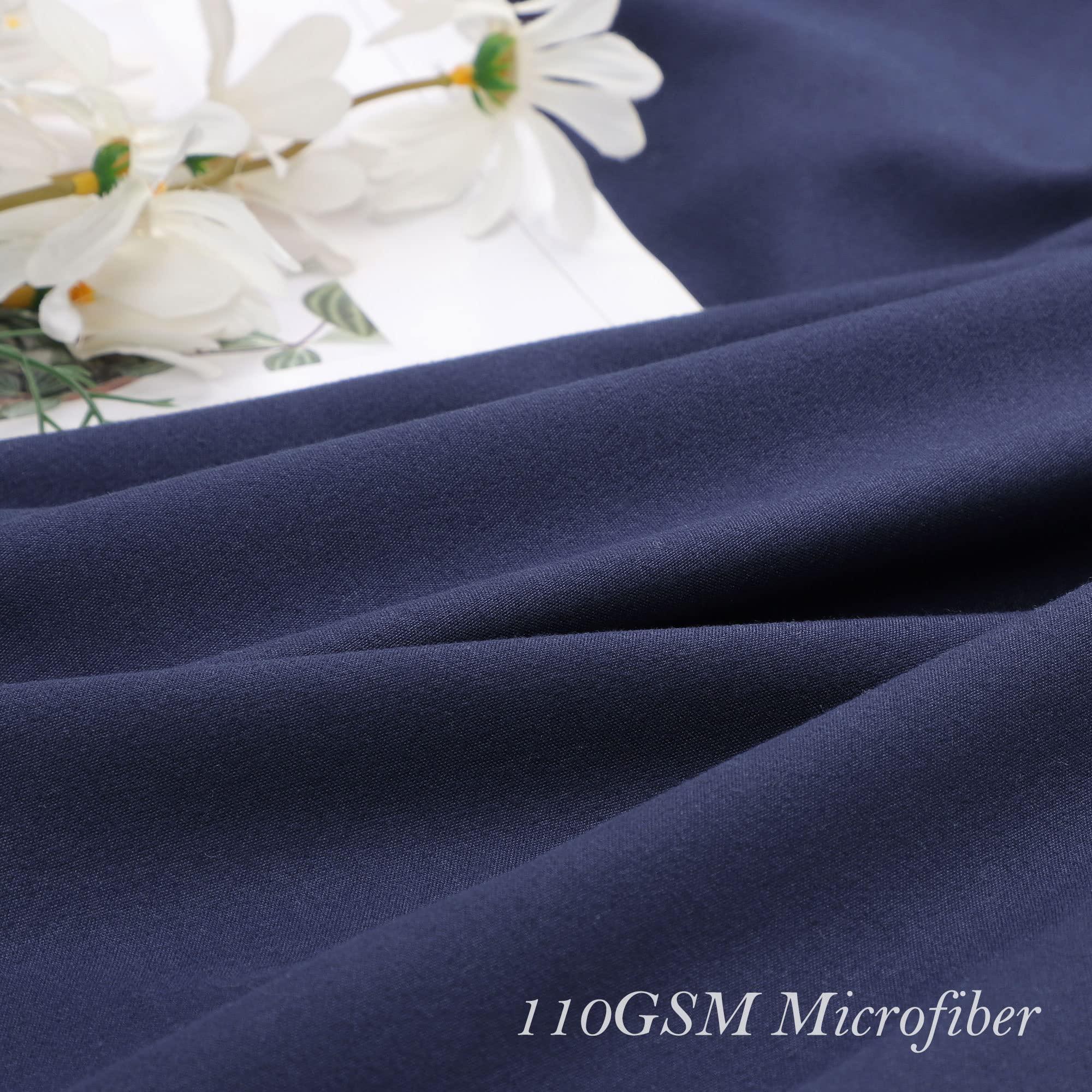 PiccoCasa Ruffled Pillow Shams Set of 2, Soft Breathable Pillow Covers with Envelope Closure, 100% Brushed Microfiber Pillow Case Standard Navy Blue - Image 5