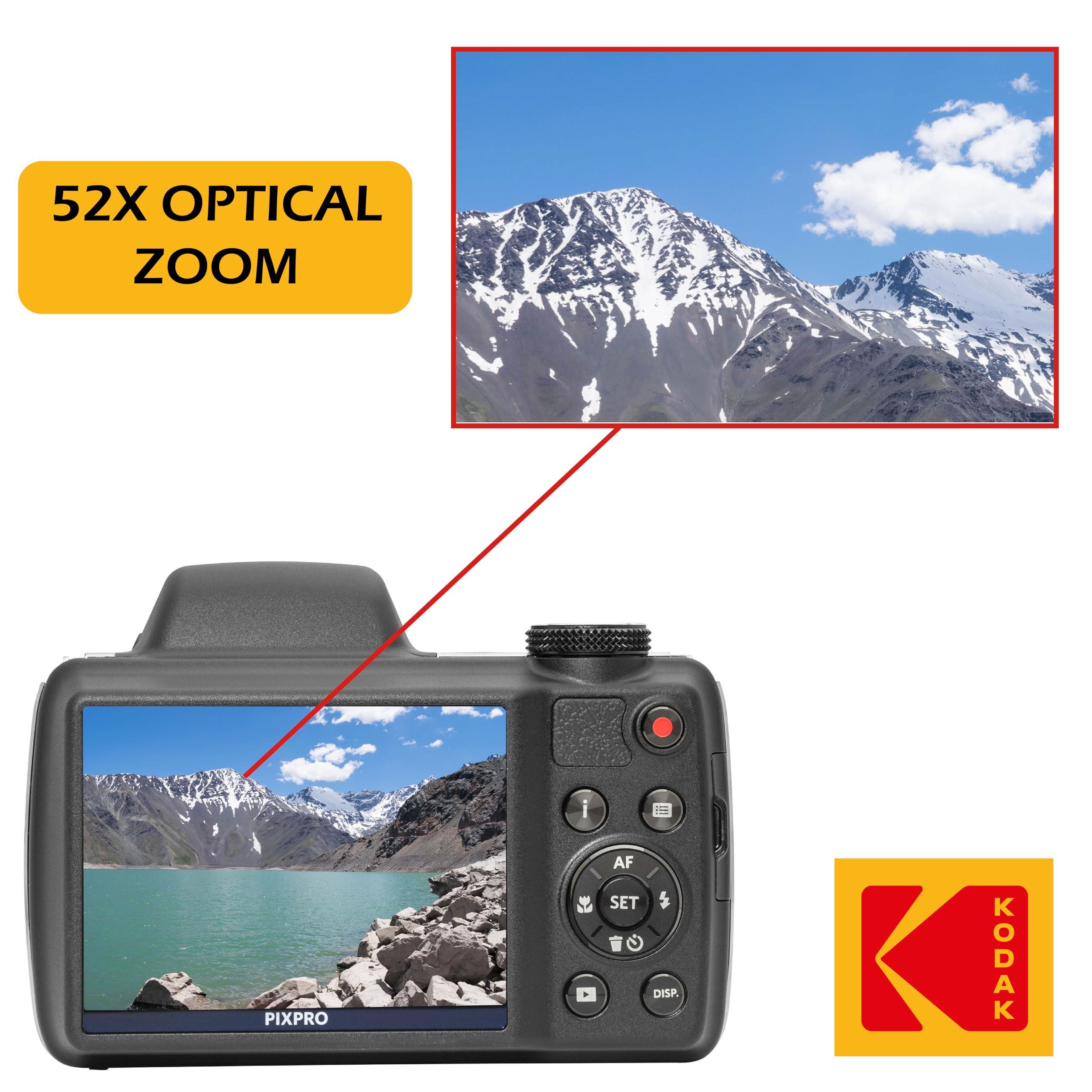 Kodak PIXPRO AZ528 16 MP Full HD Video Digital Camera (Black) with 52x Optical Zoom Bundle with Accessories Including Protective Camera Case, Battery & Charger, 32GB SD Card, Tripod and More - Image 5