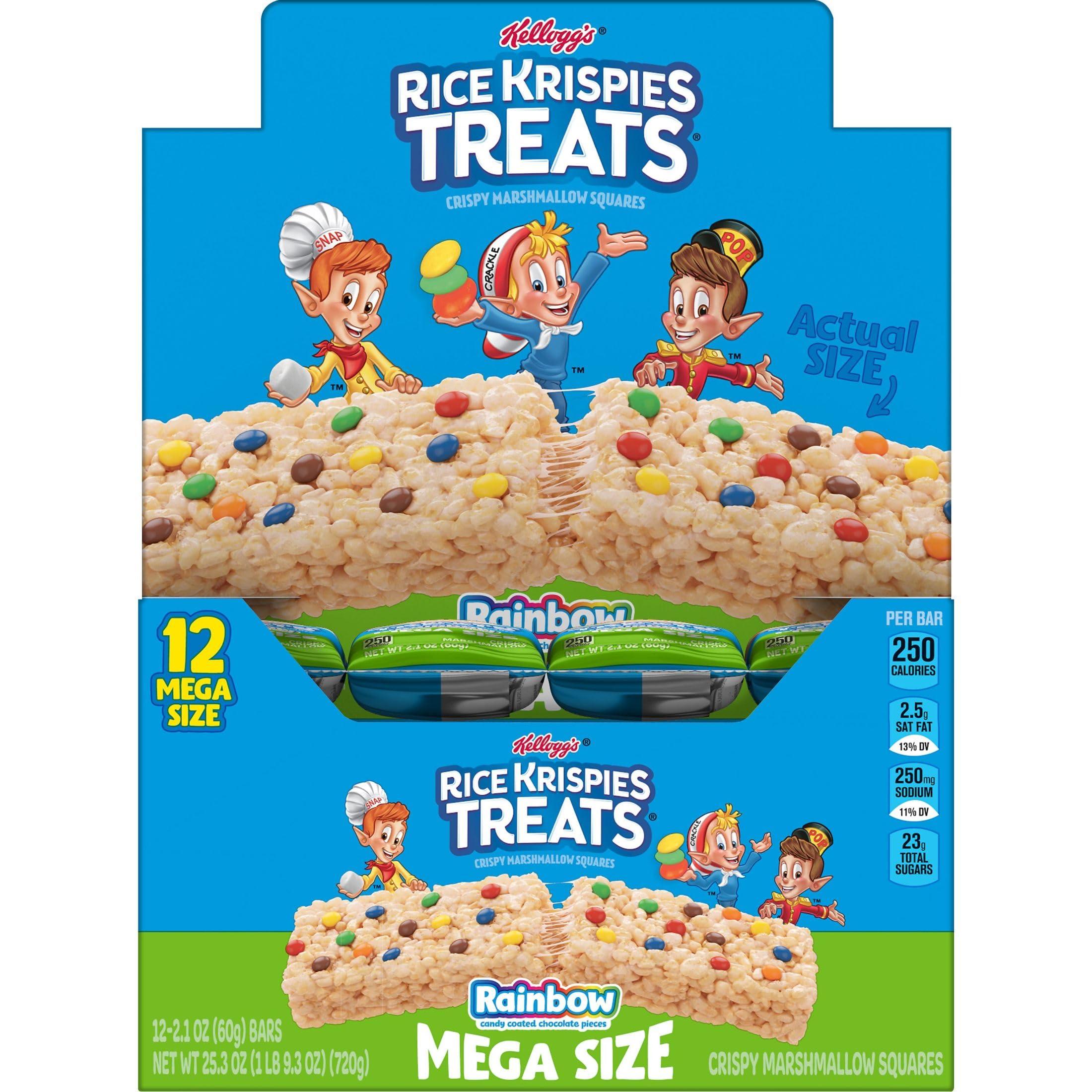Rice Krispies Treats Mega Bars Large Marshmallow Snack Bars, Kids Snacks, Big Bars, Rainbow, 25.3oz Box (12 Bars) - Image 6