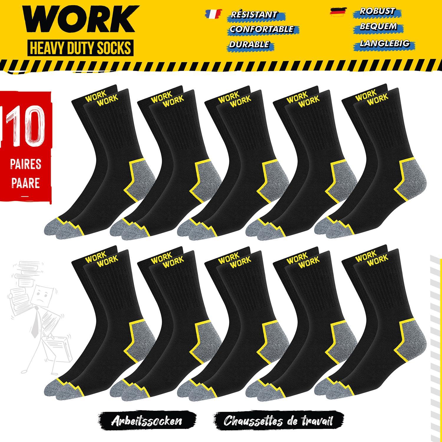 SOXCO WORK Socks for Men Crew Length Black Socks 10 Pairs - Image 2