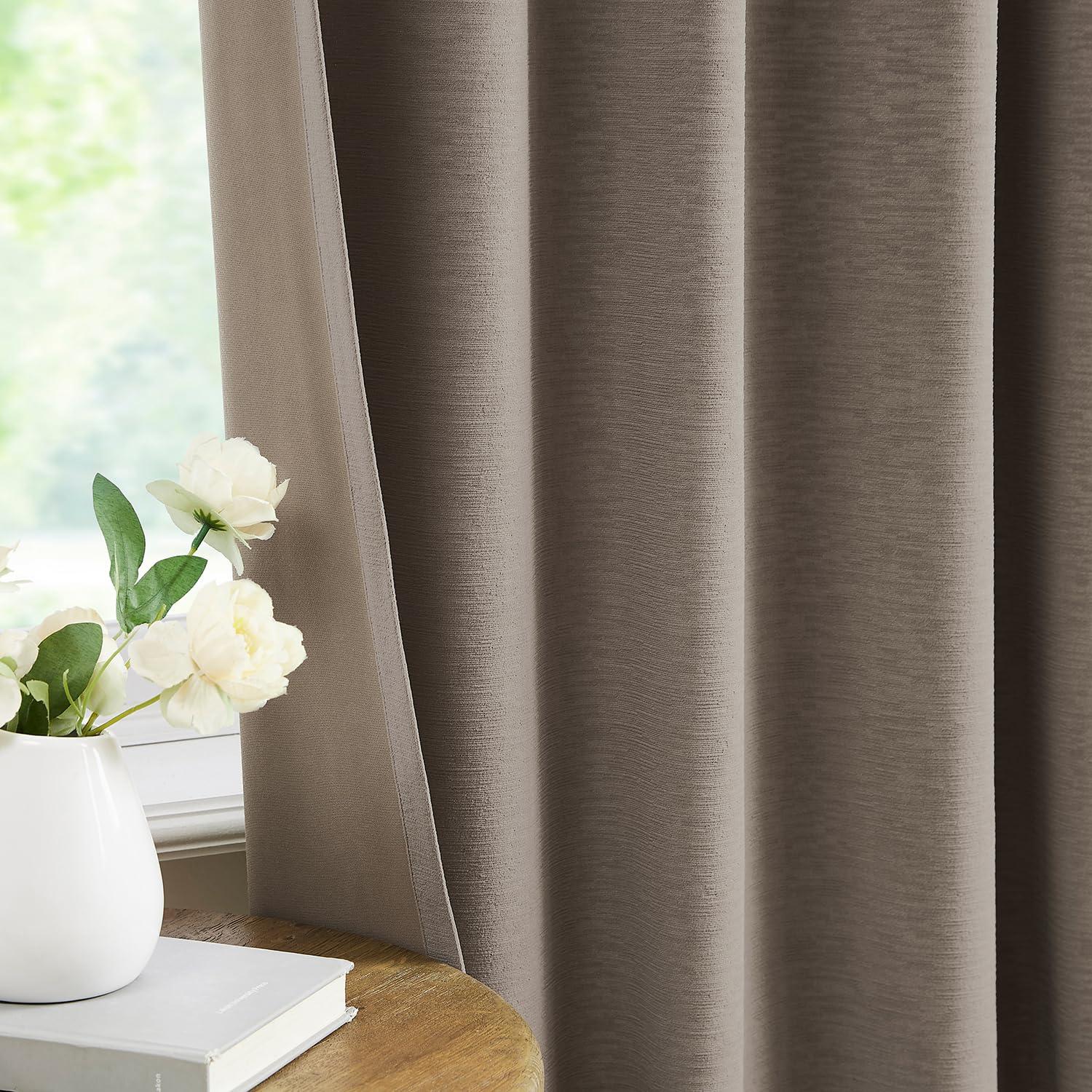Kayne Studio Back Tab Velvet Pinch Pleated Curtains 84 Inch Long,Room Darkening Thermal Insulated Noise Reducing Window Treatments Drapes for Living Room, Mocha Tan,22 Hooks,2 Panels,38" x 84" - Image 8