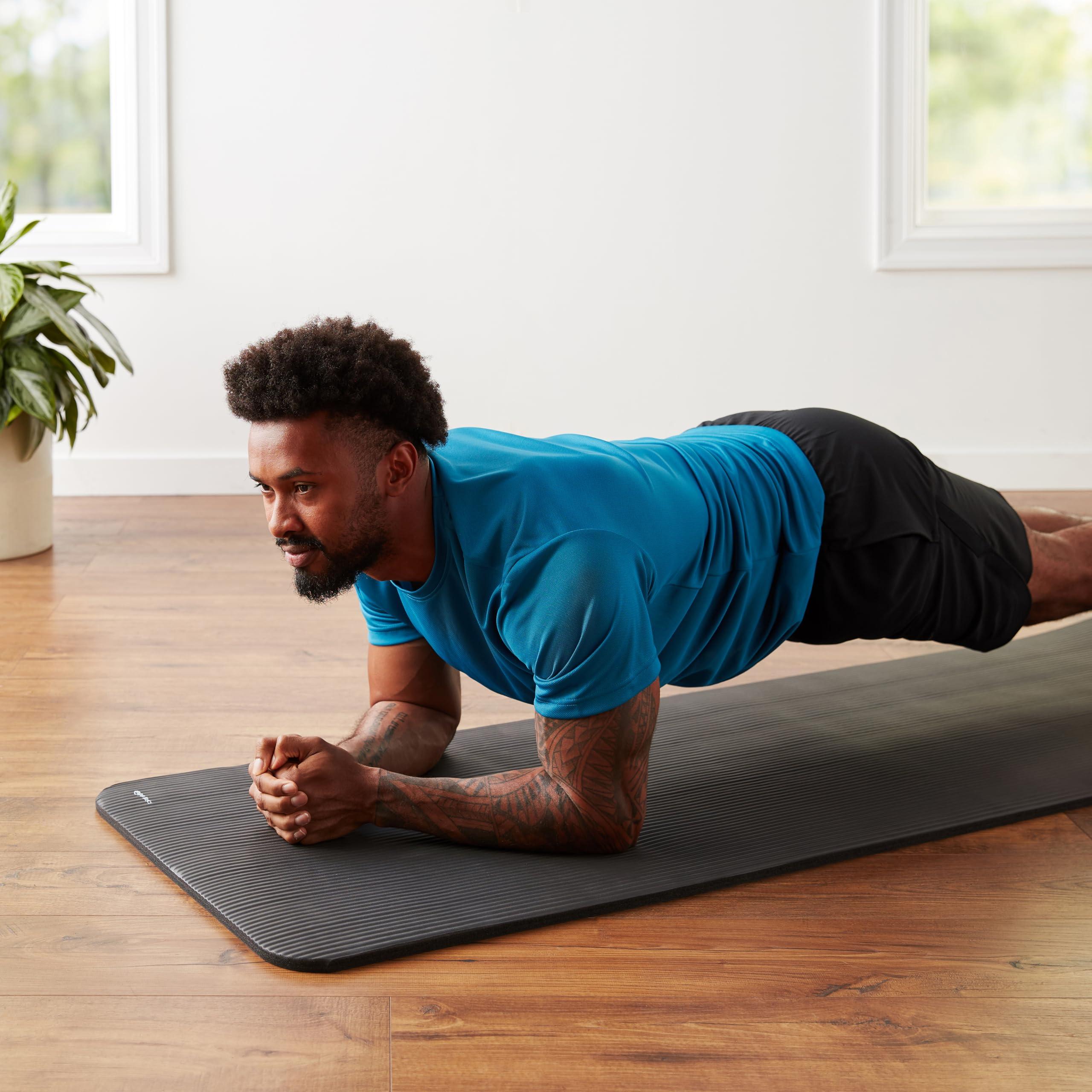 Amazon Basics 1/2 Inch Extra Thick Exercise Yoga Mat with Carrying Strap, Cushioned Support, for Fitness and Gym Workouts - Image 9