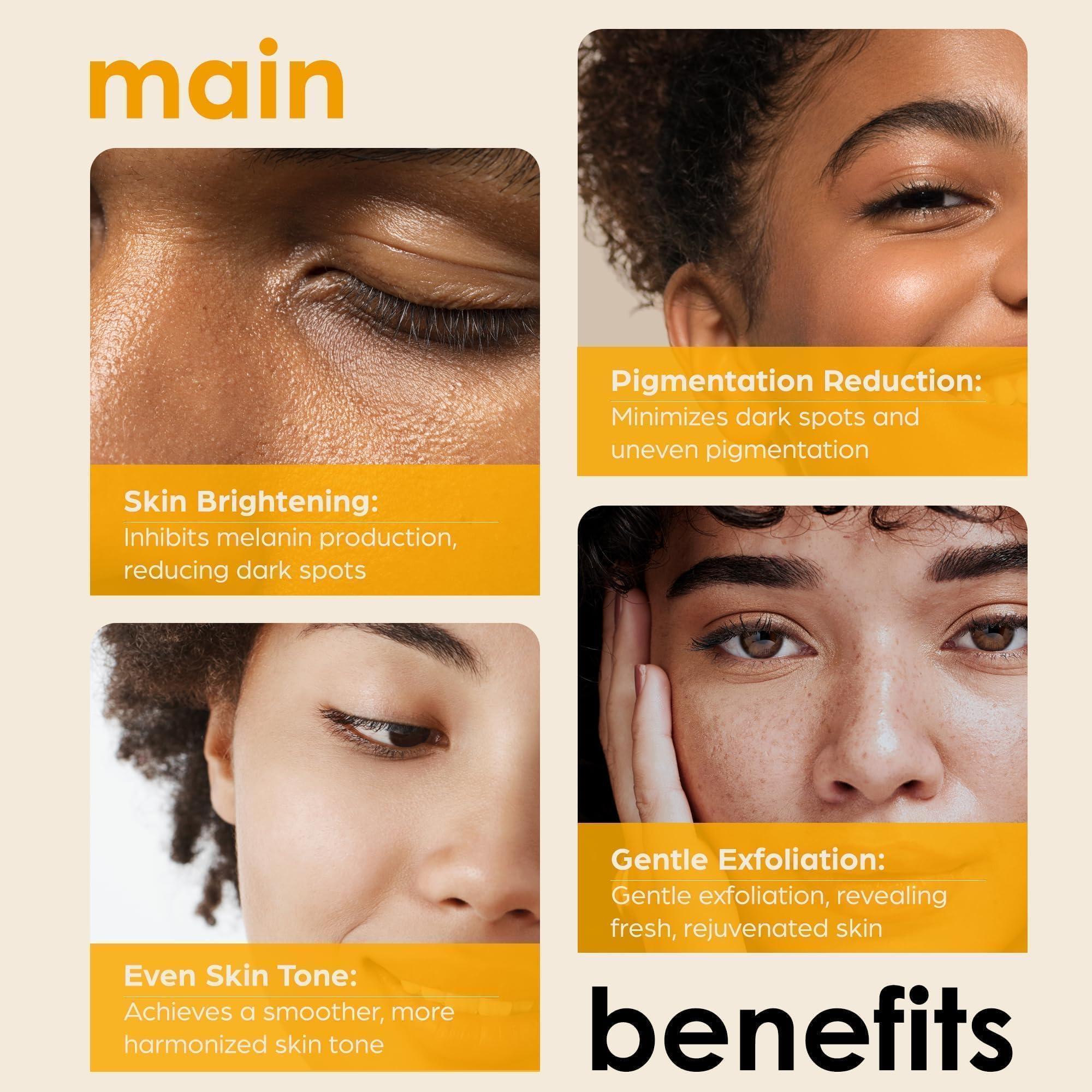 Kojic Acid Soap + African Net Sponge (2 pack X 142g Turmeric bars) Dark spot remover & Scars - Original Japanese Complex Vitamin C, Hyaluronic Acid, retinol, shea butter (Citrus) - Image 2