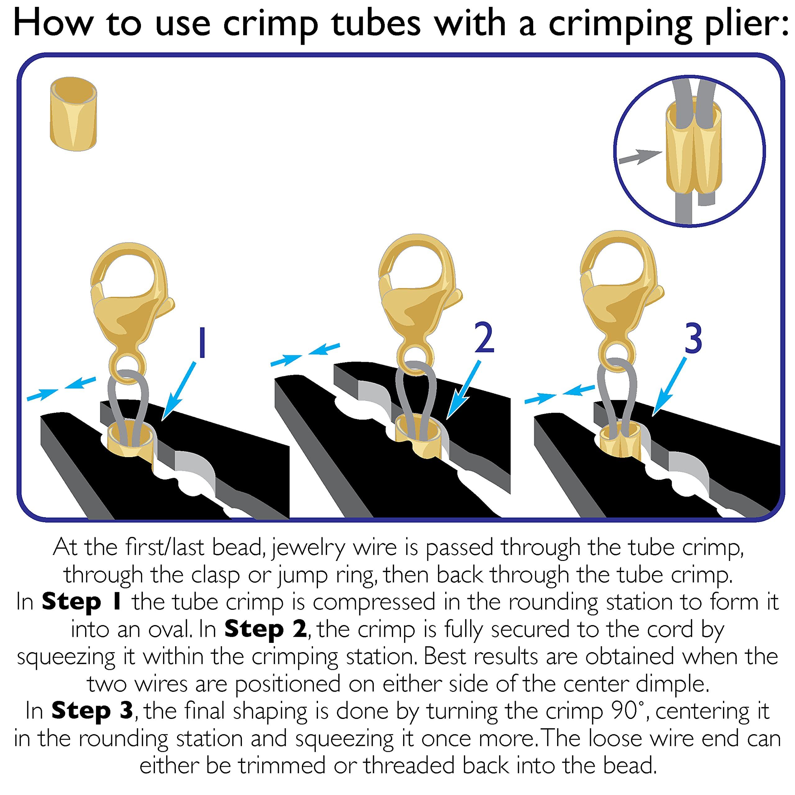 The Beadsmith Tube Crimp Beads, 2 x 2mm, 400 Pieces, Gold Color, Uniform Cylindrical Shape, No Sharp Edges, Designed to Secure The Ends of Jewelry Stringing Wires and Cables - Image 5