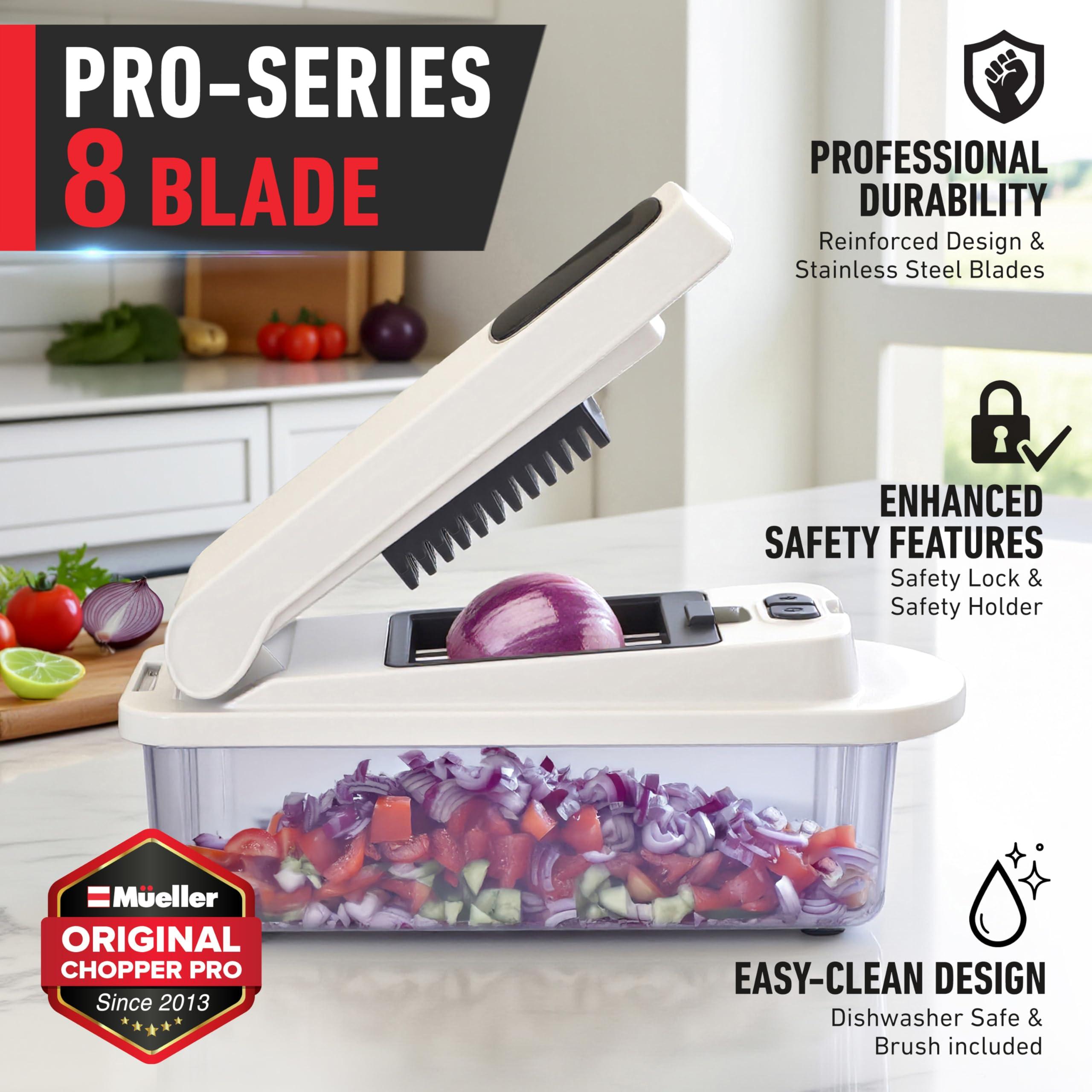 Mueller Pro-Series 10-in-1, 8 Blade Vegetable Chopper, Onion Mincer, Cutter, Dicer, Egg Slicer with Container, French Fry Cutter Potatoe Slicer, Home Essentials & Kitchen Gadgets, Salad Chopper - Image 3