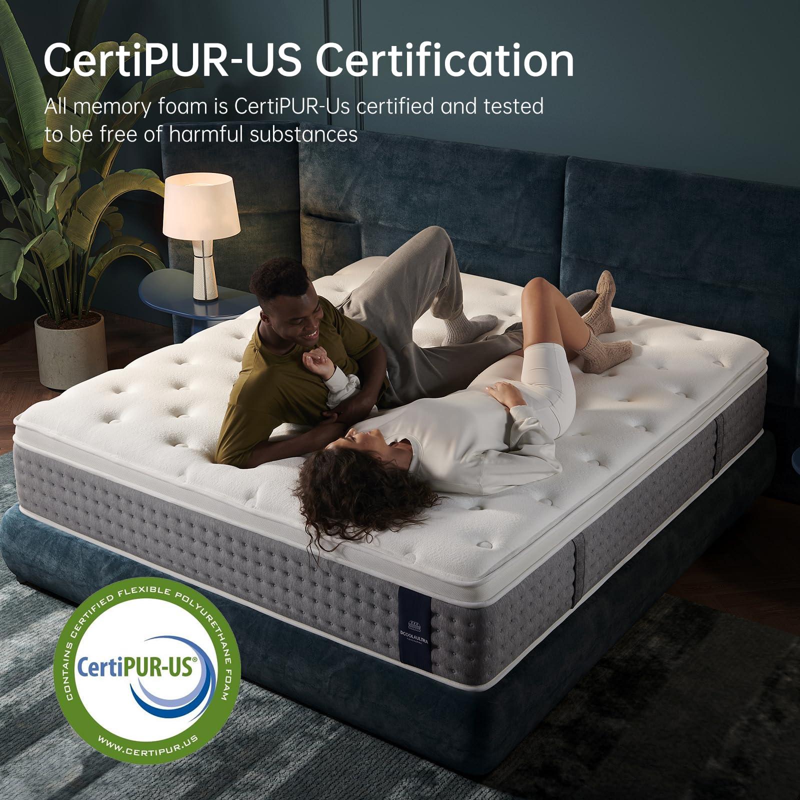 DCOOLAULTRA Twin Mattress 10 Inch,Medium Firm Hybrid with Memory Foam& Individually Wrapped Pocket Coils for Support,CertiPUR-US Certified,Fiberglass-Free - Image 8