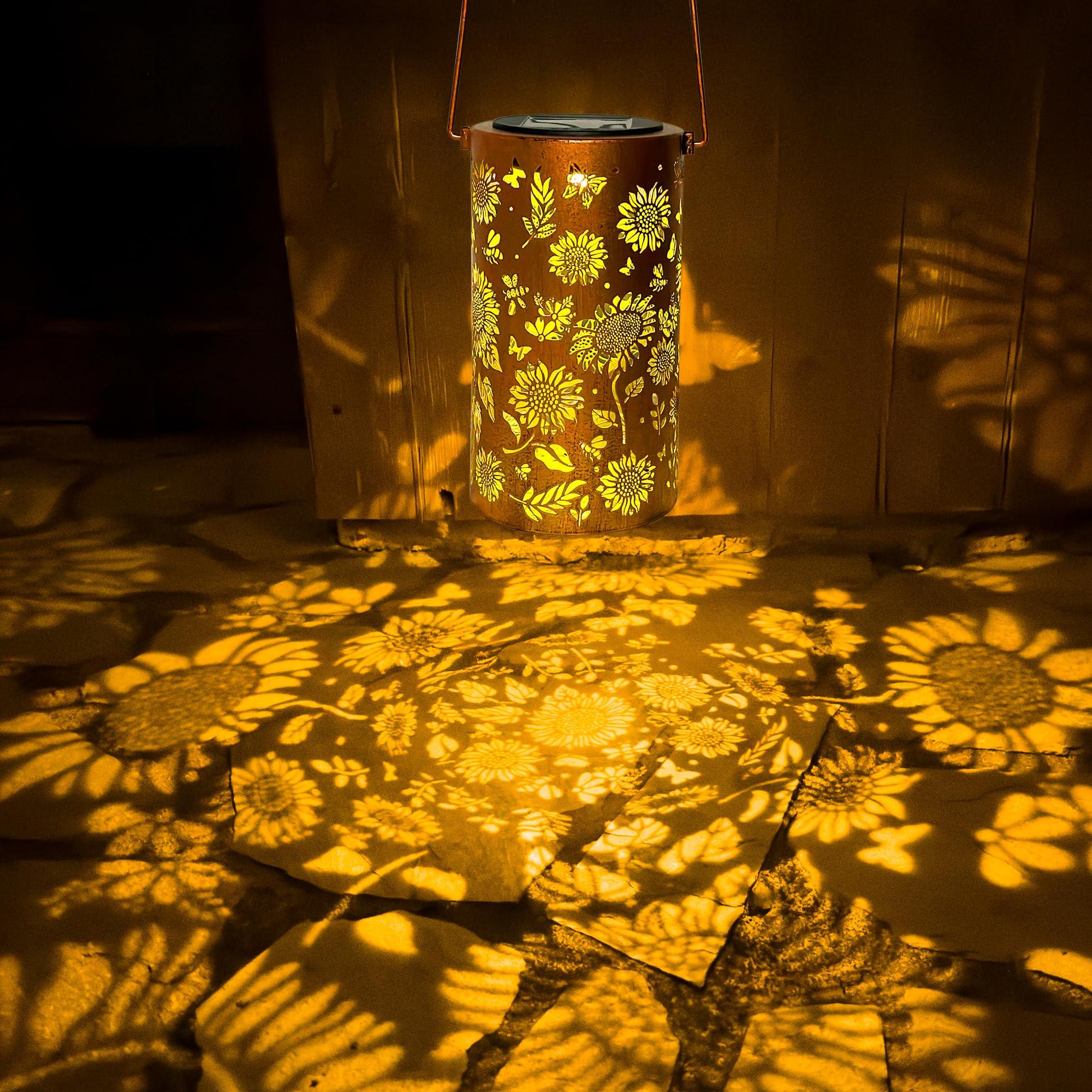 ANYTALK Birthday Gifts for Women Mom Grandma, Sunflower Solar Lanterns Outdoor Waterproof, Hanging Solar Lights for Yard, Patio, Porch, Garden Decor - Image 5