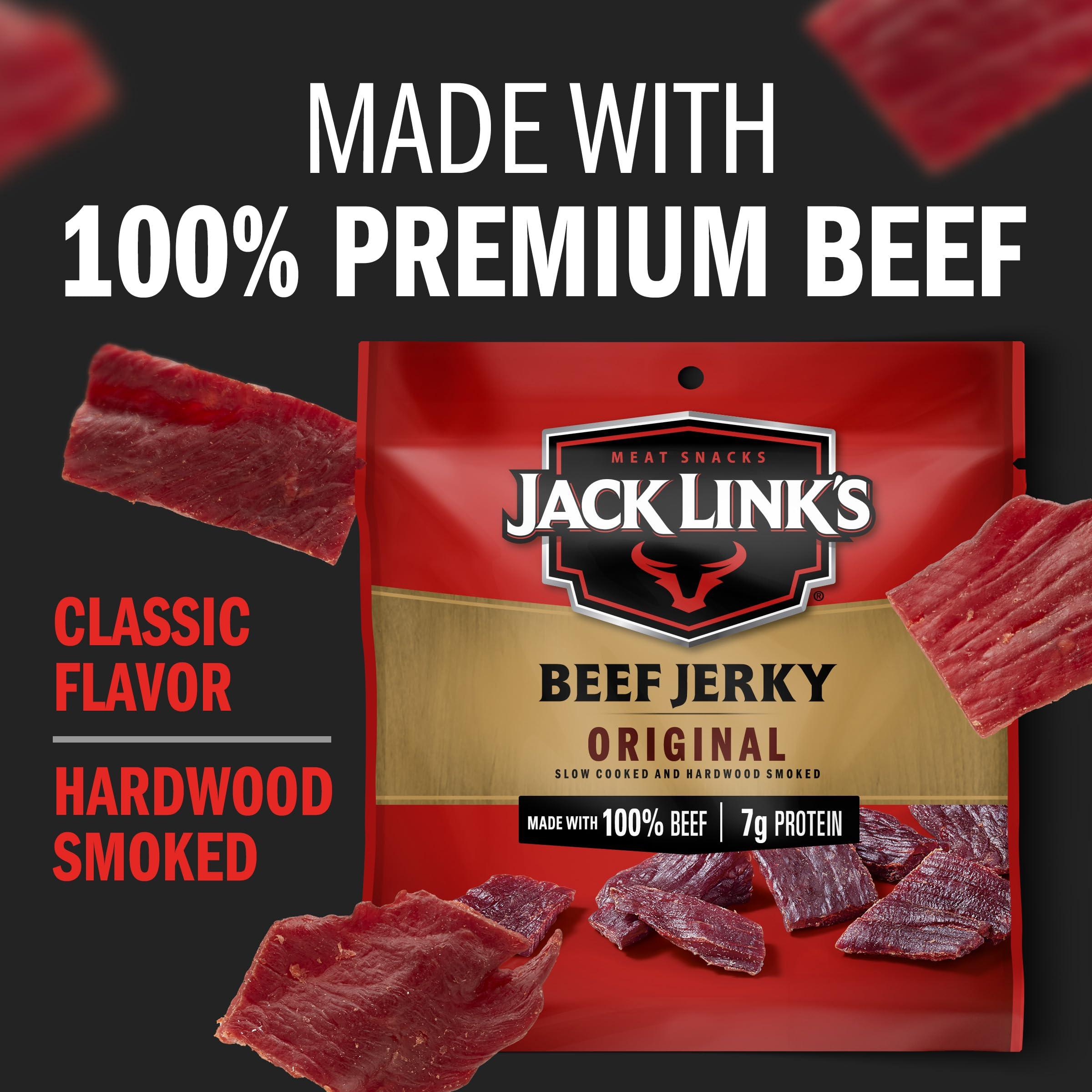 Jack Link's Beef Jerky, Original, Multipack Bags - Flavorful Meat Snacks for Lunches, Ready to Eat Protein Snacks, Individual Packs - 7g of Protein, Made with 100% Beef - 0.625 oz (Pack of 20) - Image 3