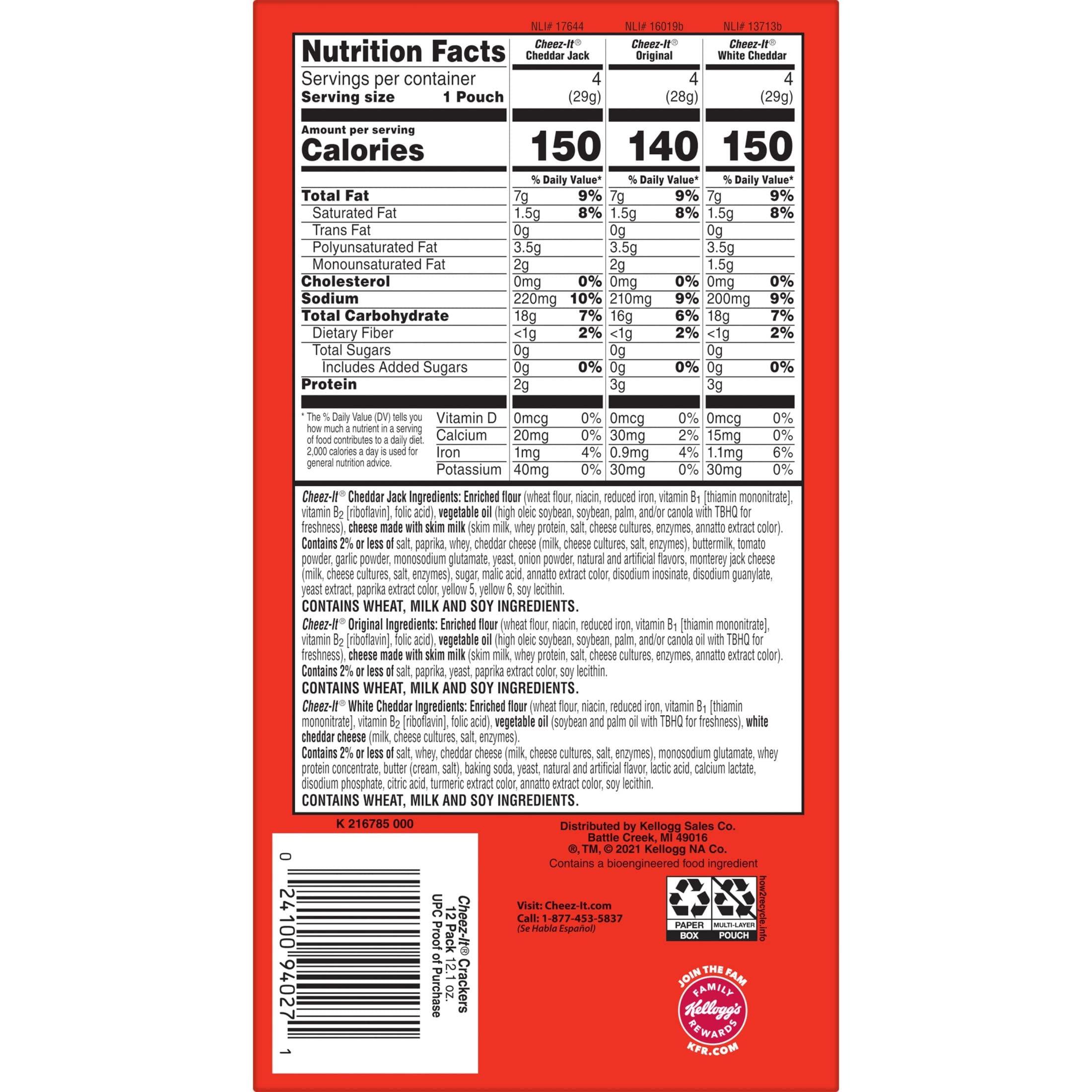 Cheez-It Cheese Crackers, Baked Snack Crackers, Lunch Snacks, Variety Pack, 12.1oz Box (12 Packs) - Image 3