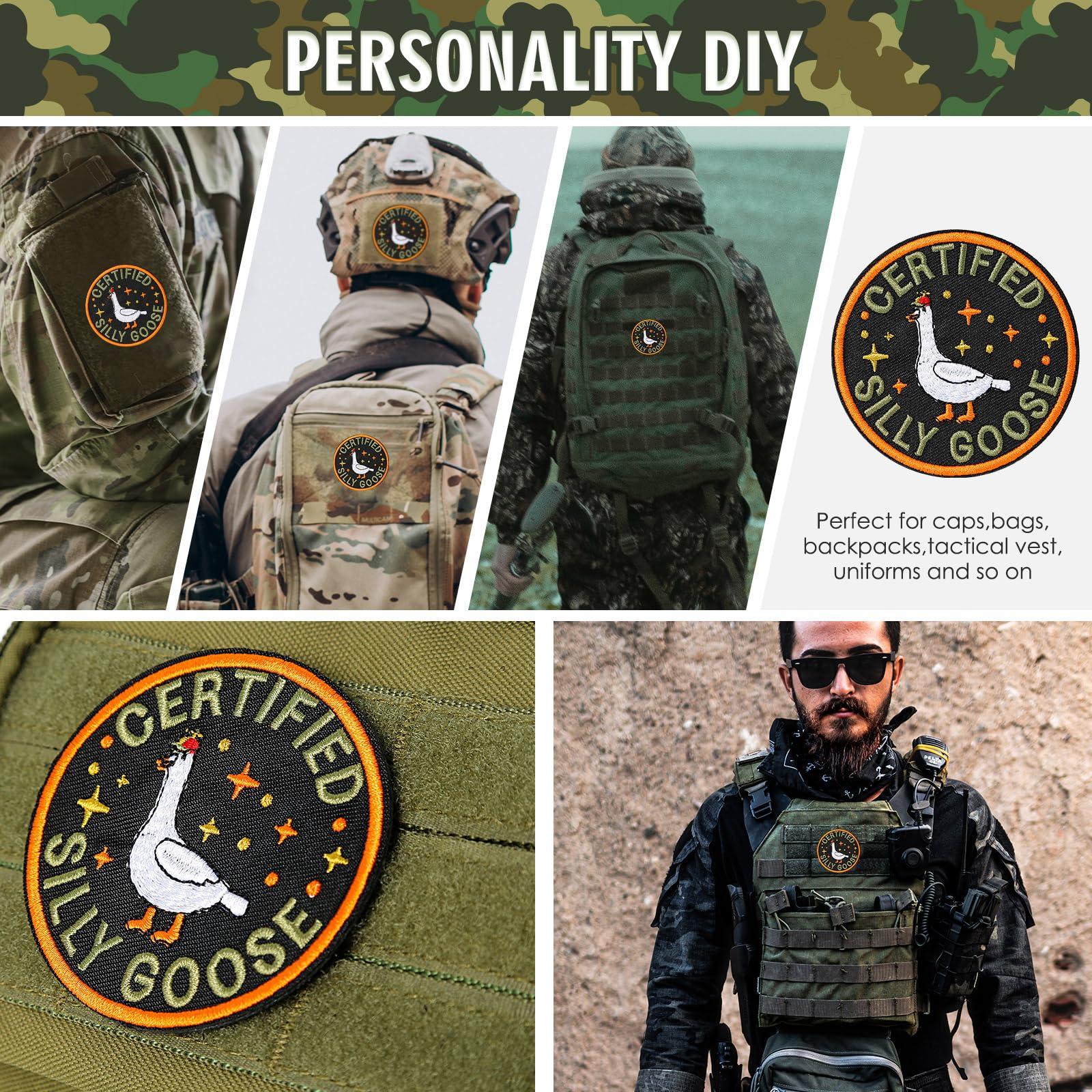 XMJY Funny Goose Hook and Loop Patch, Colorful Embroidered Patch, Cute Animal Meme Morale Patch, DIY Applique Accessories for Backpacks, Dog Harnesses, Army Vests, Gym Bags, Hats, Helmets - Image 5