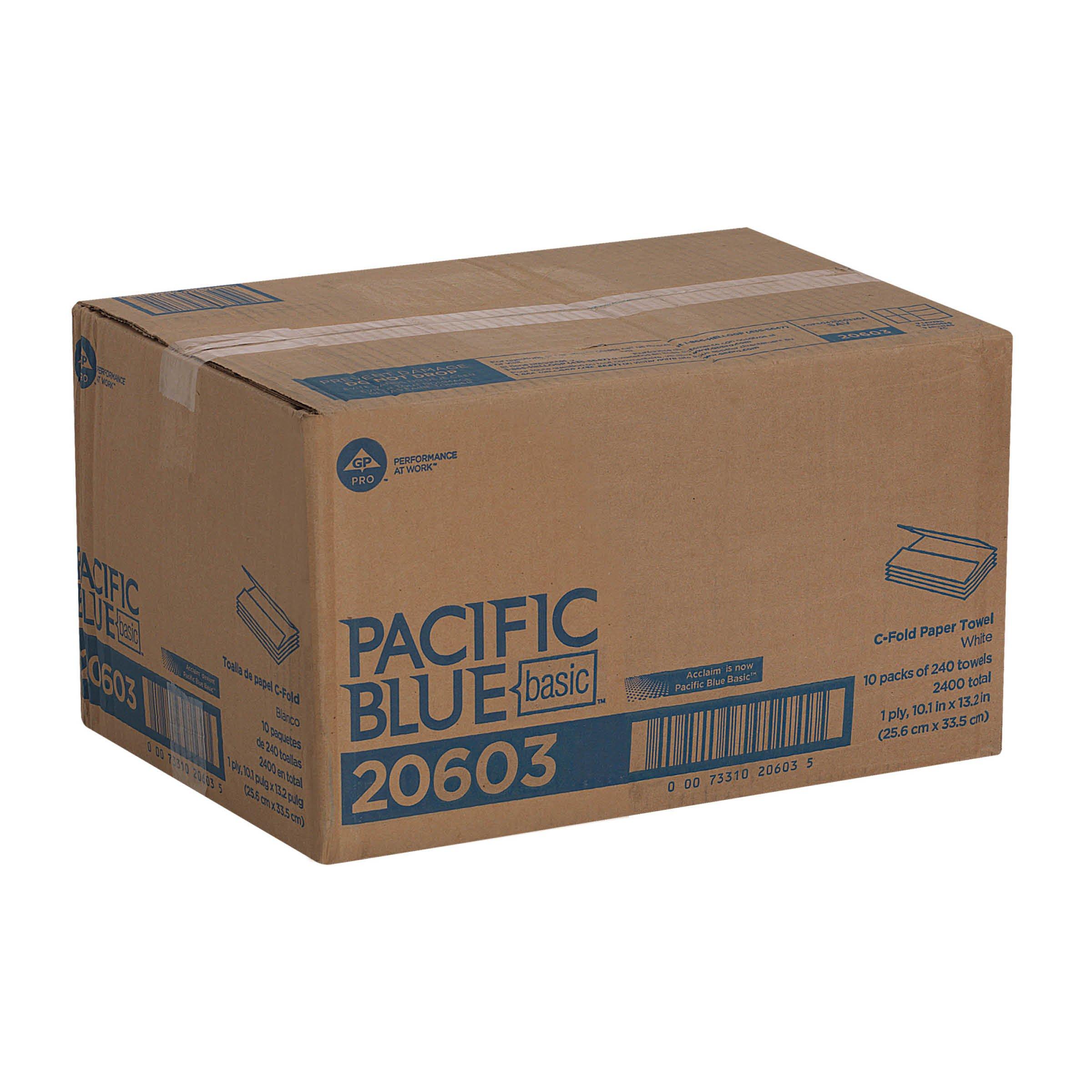 Georgia-Pacific Pacific Blue Basic, 1-Ply C-Fold Paper Towels by GP PRO, White, 20603, 2,400 towels/pack,10 packs/case - Image 5