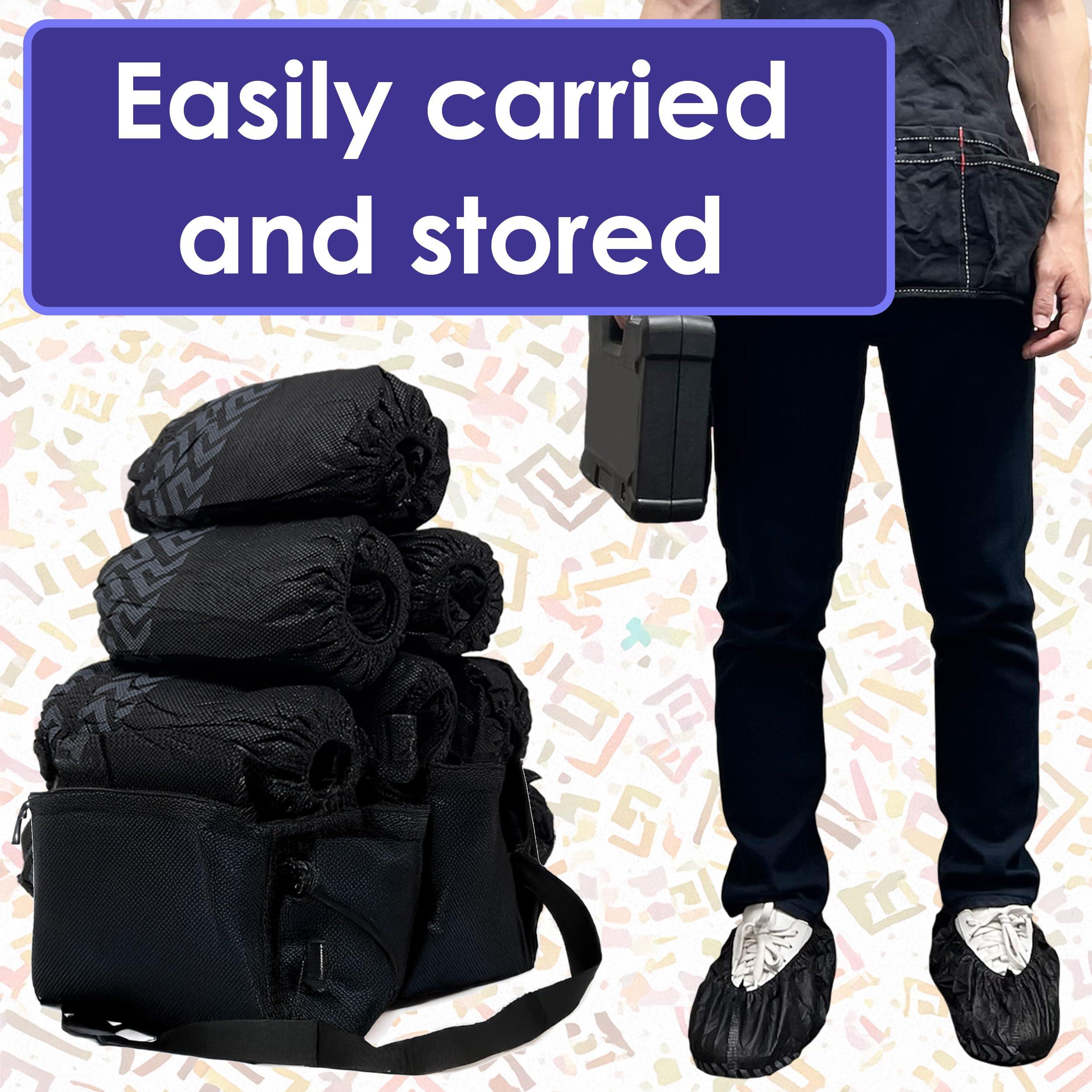 Buena Goods 100 Pack Extra Large Disposable Black Boot and Shoe Covers. Reusable Water Resistant Durable Booties with Non Slip Treads for Indoor Use. Fits US Men's Size 14 and Women's 16 Shoe Size - Image 6