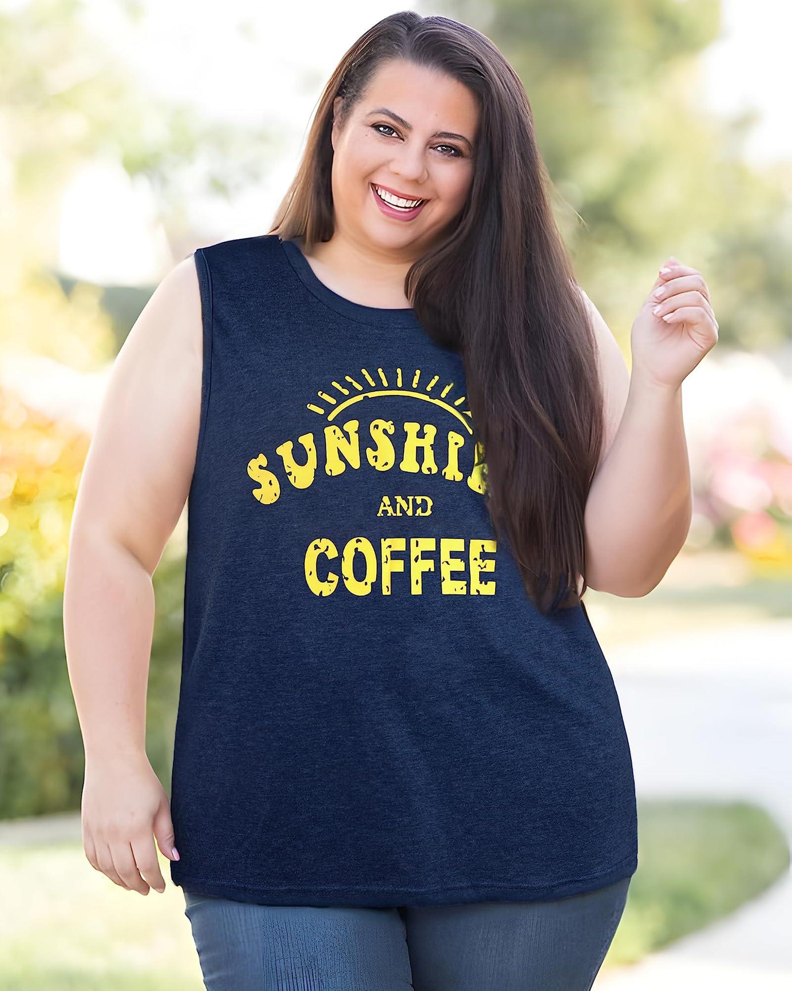 Womens Tank Tops Summer T Shirts Sleeveless Casual Loose Tunic Blouses - Image 5