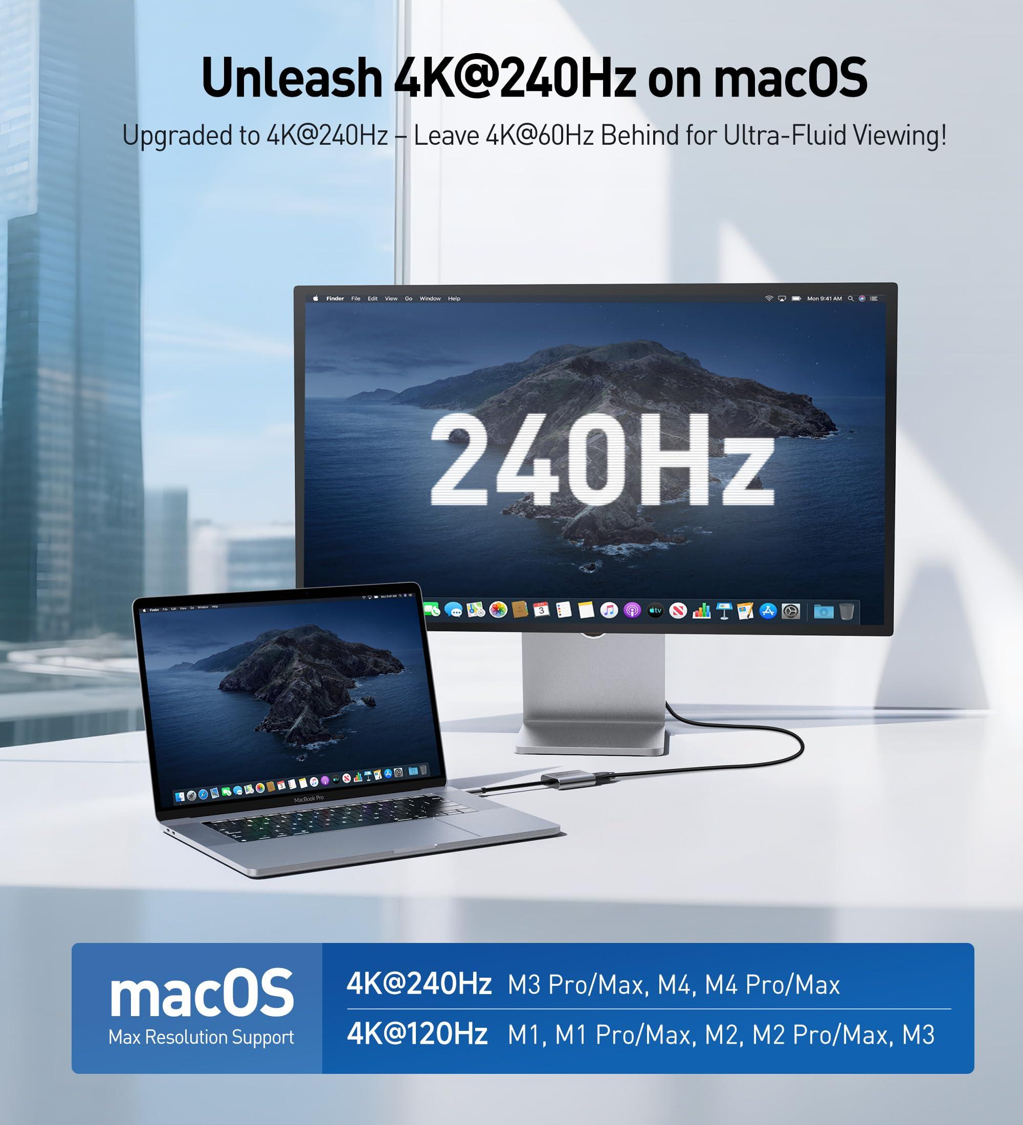Cable Matters 48Gbps USB C to HDMI 2.1 Adapter with 140W Charging for MacOS, Windows, Supports [4K@240Hz /8K@60Hz HDR], Thunderbolt 4 to HDMI Adapter, Compatible for MacBook, Thunderbolt 5 Laptops - Image 3