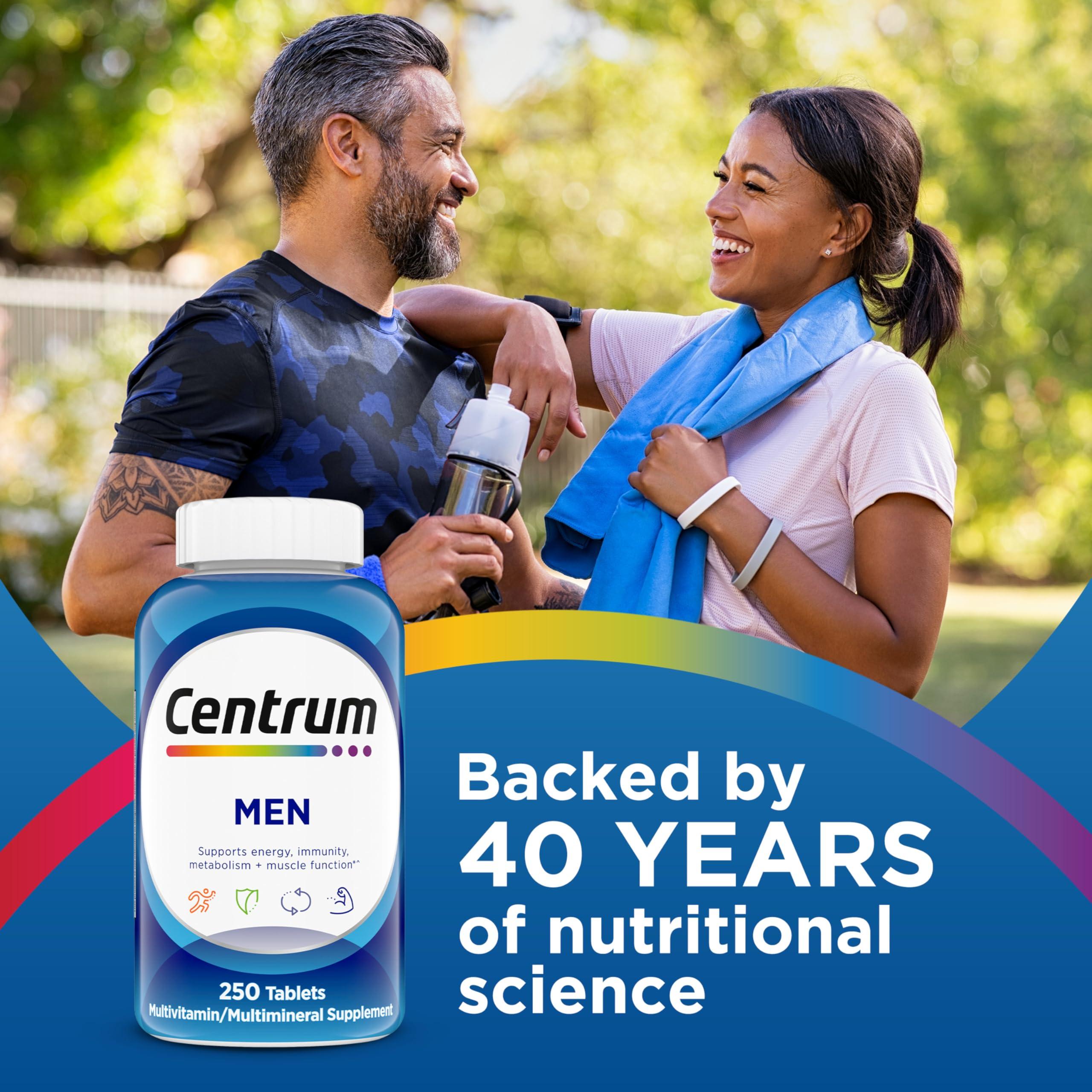 Centrum Multivitamin for Men, Multivitamin/Multimineral Supplement with Vitamin D3, B Vitamins and Antioxidants, Gluten Free, Non-GMO Ingredients - 200 Count - Image 9