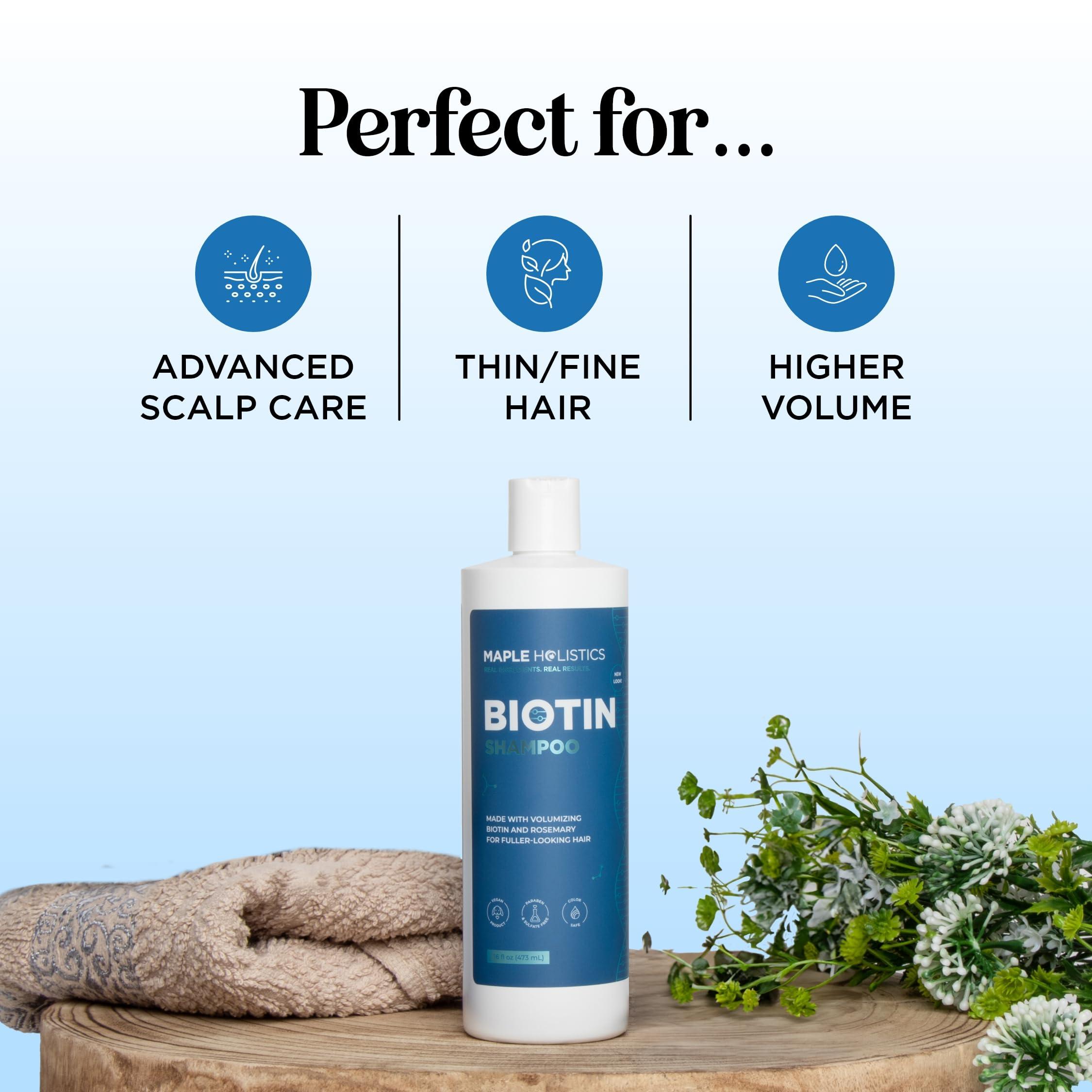 Rosemary and Biotin Shampoo for Thinning Hair - Vegan Volumizing Shampoo for Fine Hair with B Vitamins Argan Oil & Tea Tree Essential Oil - Paraben Silicone and Sulfate Free Vegan Formula (8 Fl Oz) - Image 7
