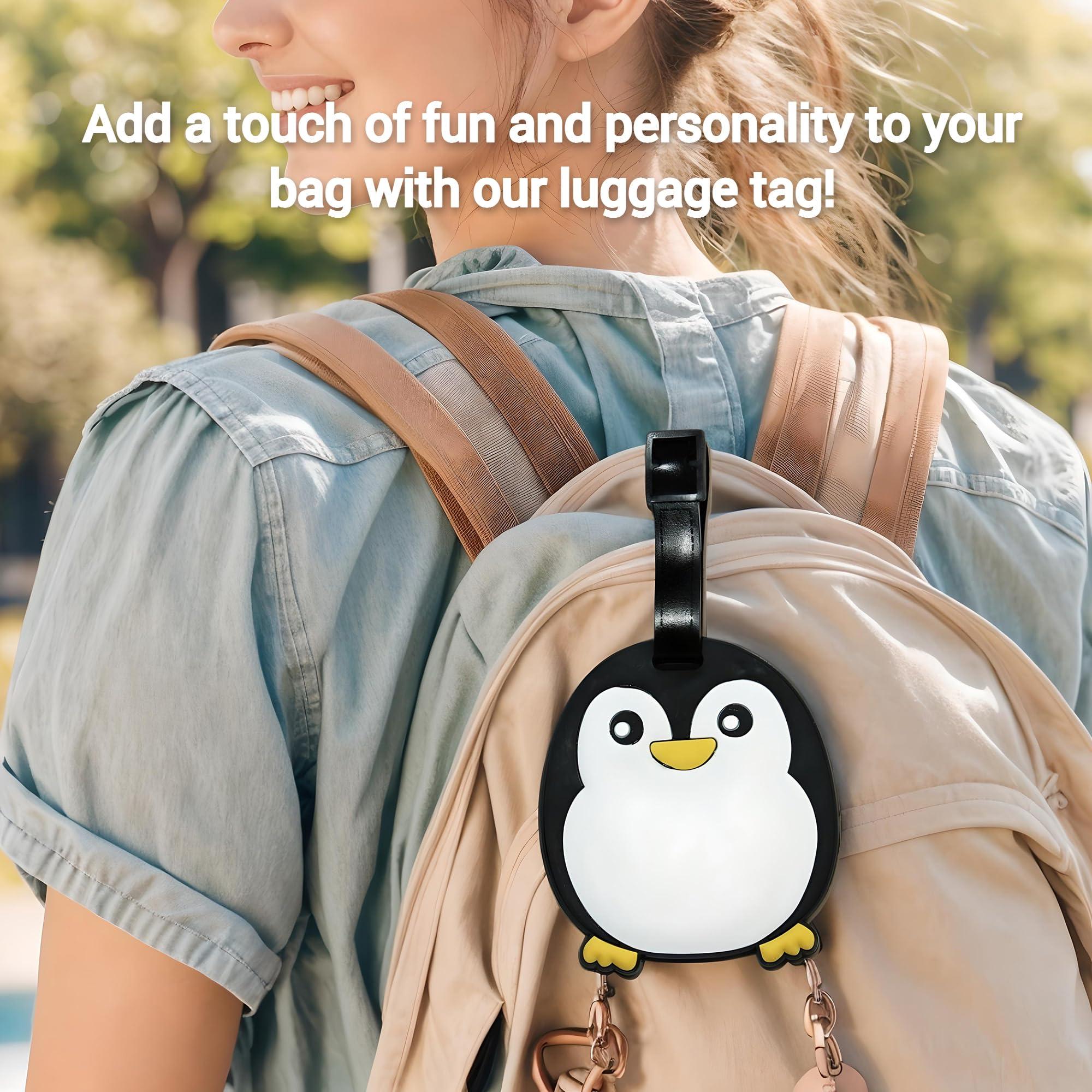 ANINIUCN Penguin-Shaped Silicone Luggage Tag – Durable ID Label for Suitcases, Travel Bags, and Backpacks – Fun Travel Accessory for Teens & Adults - Image 5