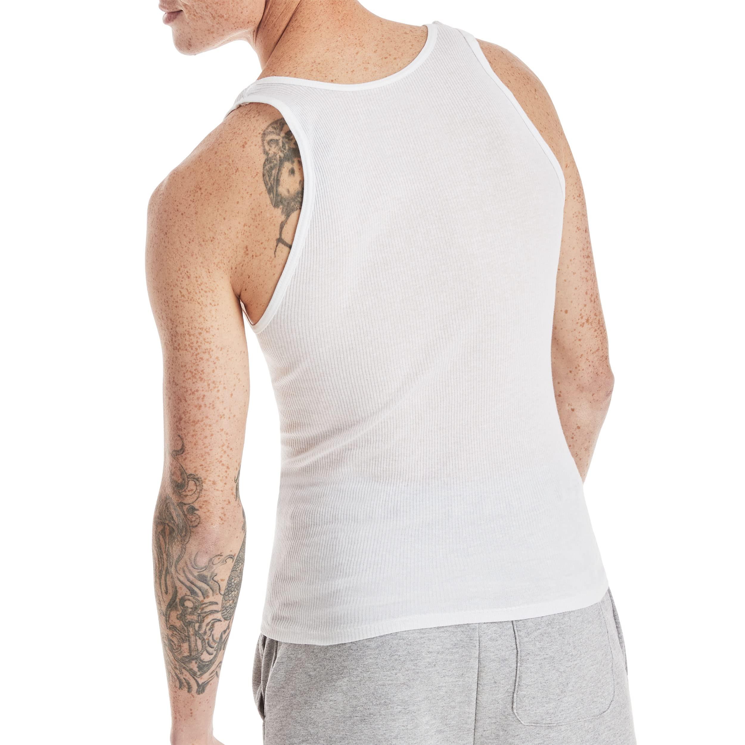 Hanes Men's, Moisture-Wicking Ribbed, Lightweight Cotton Tank Undershirts, Multi-Pack - Image 5