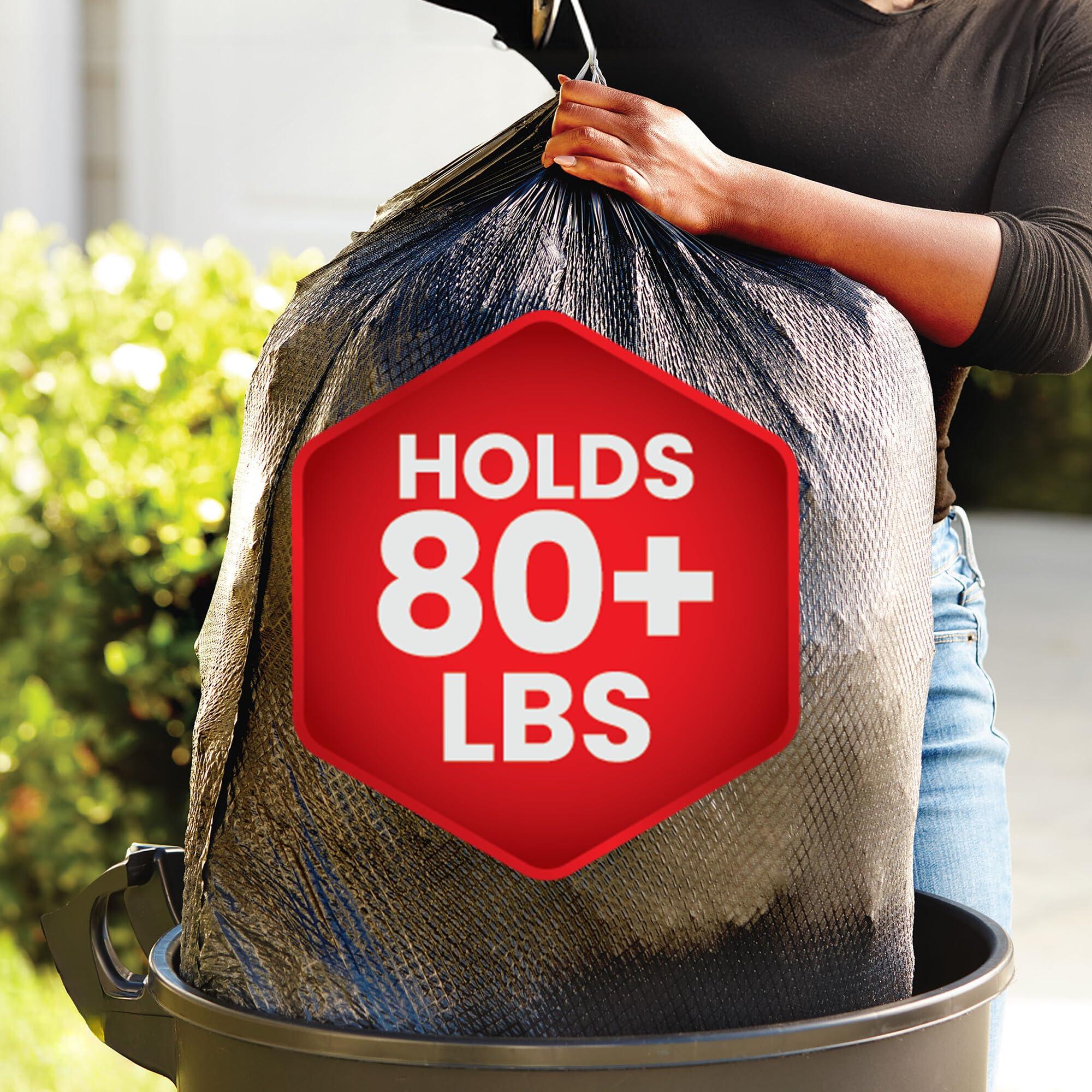 Glad ForceFlex Heavy Duty Large Drawstring Trash Bags, Hold 80+ lb, 30 Gal, 50 Ct (Package May Vary) - Image 2