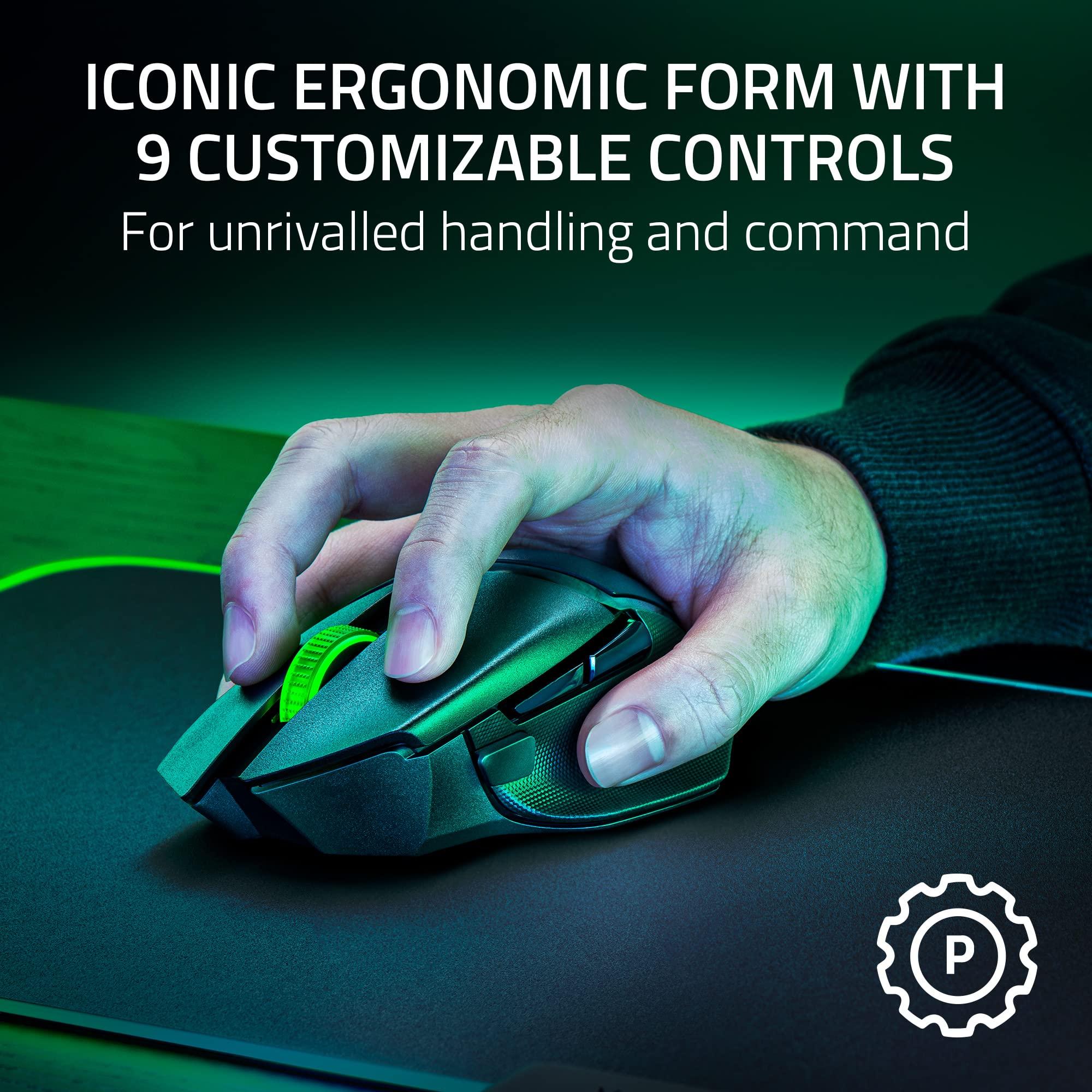 Razer Basilisk V3 X HyperSpeed Customizable Wireless Gaming Mouse: Mechanical Switches Gen-2-5G Advanced 18K Optical Sensor - Chroma RGB 9 Programmable Controls 535 Hr Battery Classic Black - Image 2
