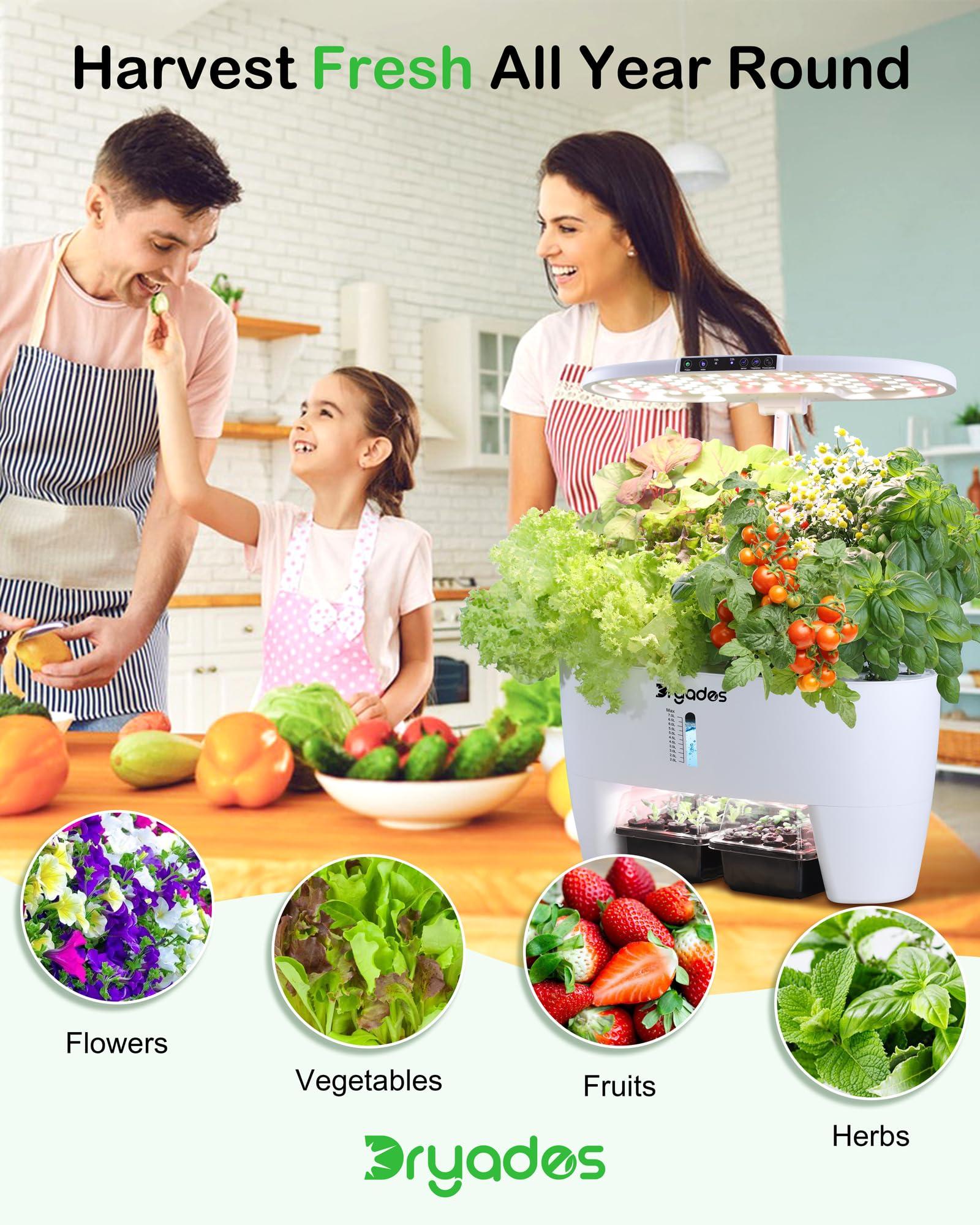 DRYADES Hydroponic Growing System Kit 16 Pods, Smart Herb Garden with Sprout Mode Can Seedling in Advance & 24W Full Spectrum LED Grow Light, Indoor Garden Planter for Home/Office/School (White) - Image 6
