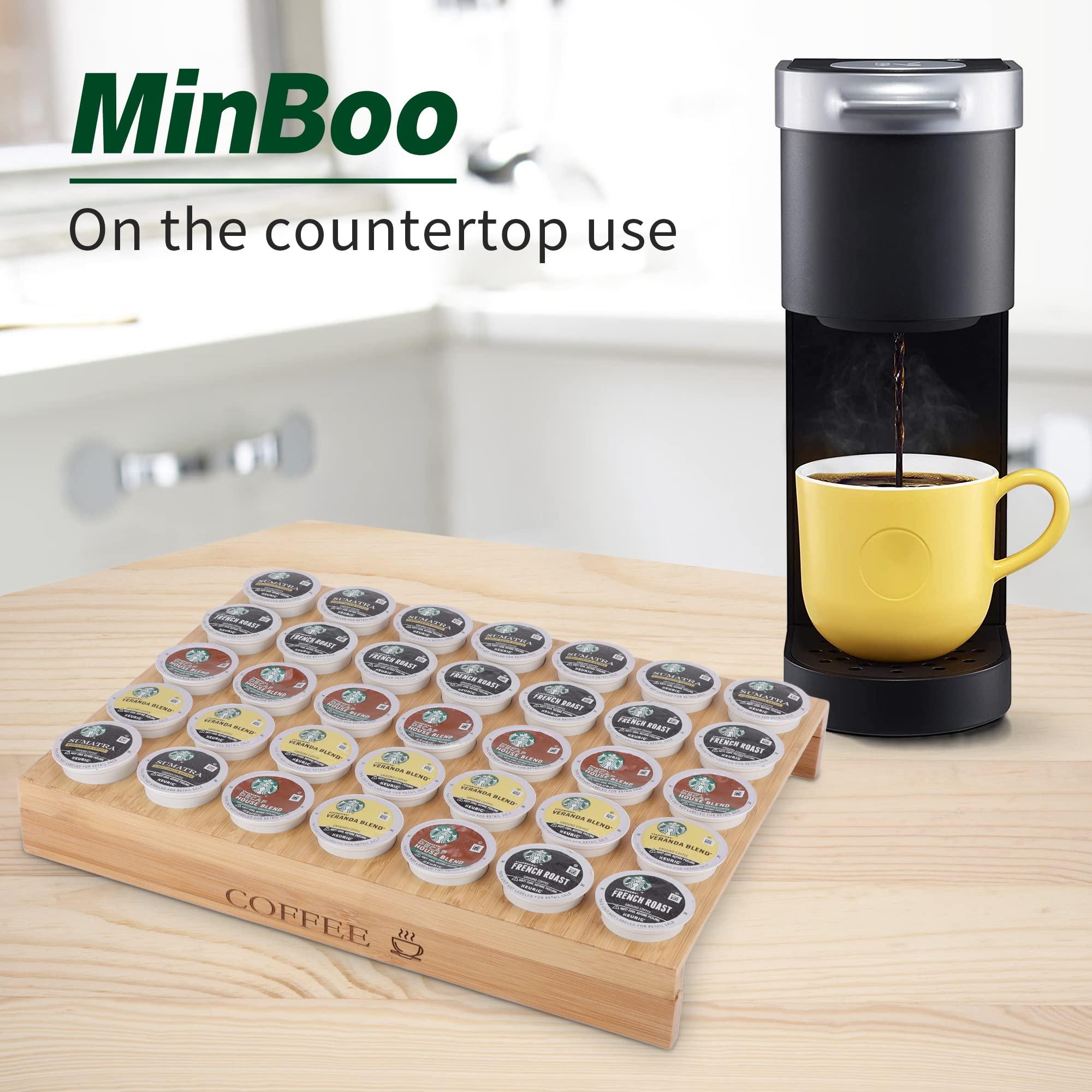 MinBoo BamBoo k cup holder Drawer or Countertop k cup Organizer Coffee Pod Holder Hold 35 Coffee Pod Storage Kcup coffee pods holder for coffee station Office and Kitchen k cup storage - Image 4