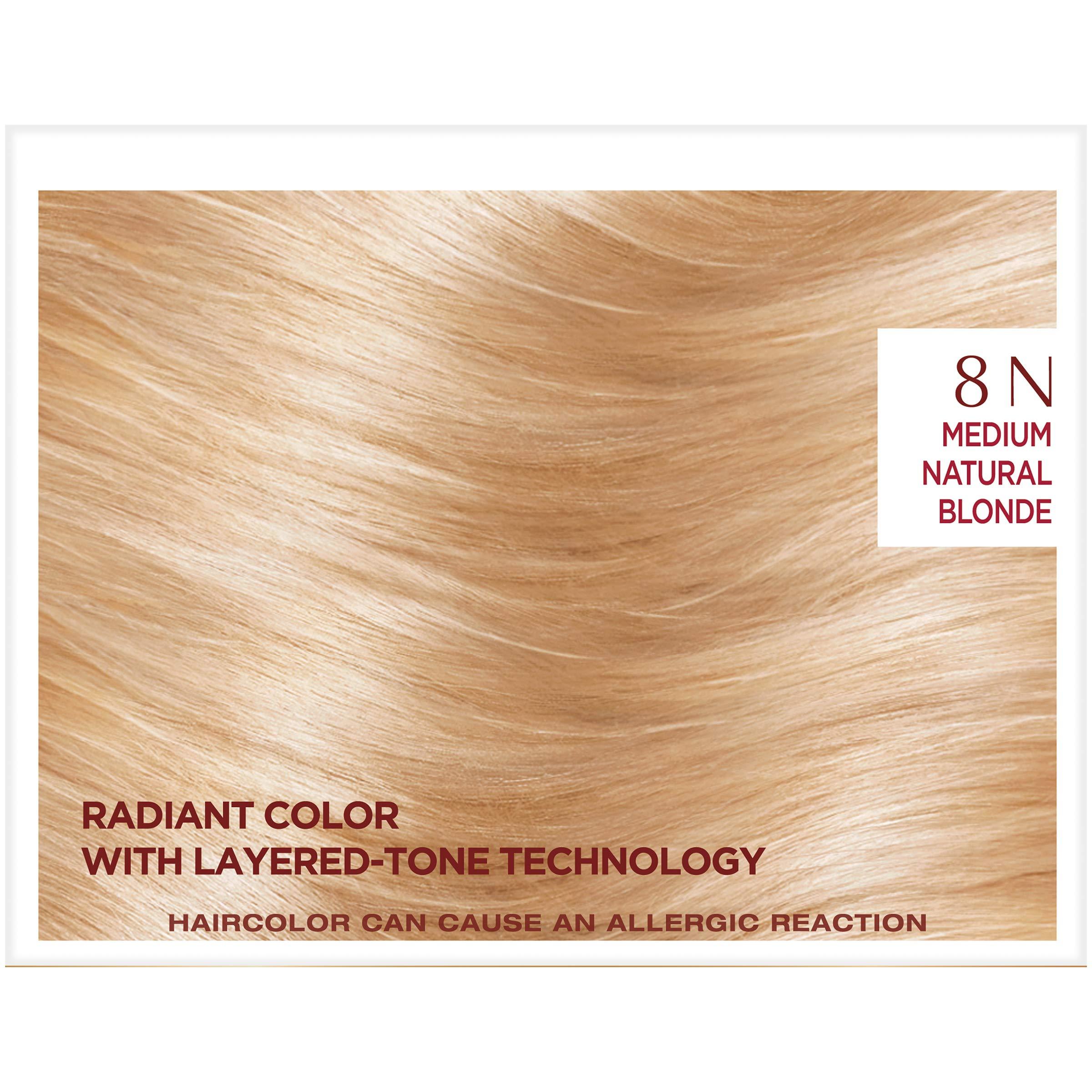 L'Oreal Paris Excellence Age Perfect Layered Tone Flattering Color, 8N Medium Natural Blonde Set (Packaging May Vary) - Image 5