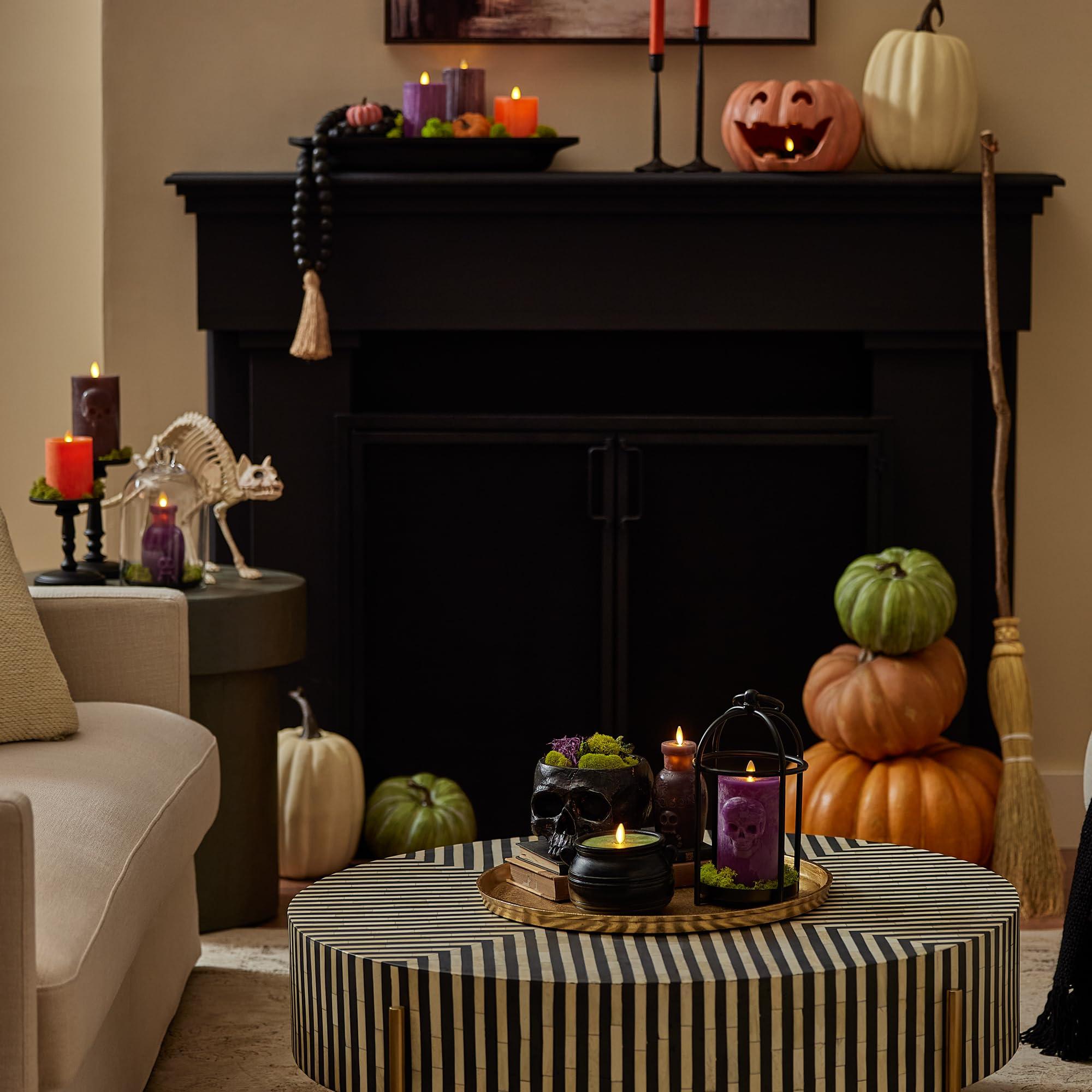 Luminara - Flameless Battery Operated Taper Candle - Harvest Pumpkin - Pack of 1-1x9.5 - LED Flickering Flame - Realistic Safe for Home Kids and Pets - Image 7