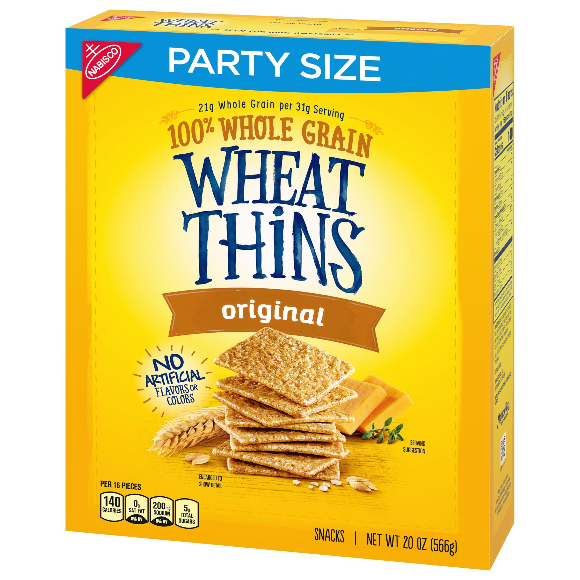 Wheat Thins Original Snacks, Whole Grain Wheat Crackers, Snack Crackers, Party Size, 20 oz Box - Image 14