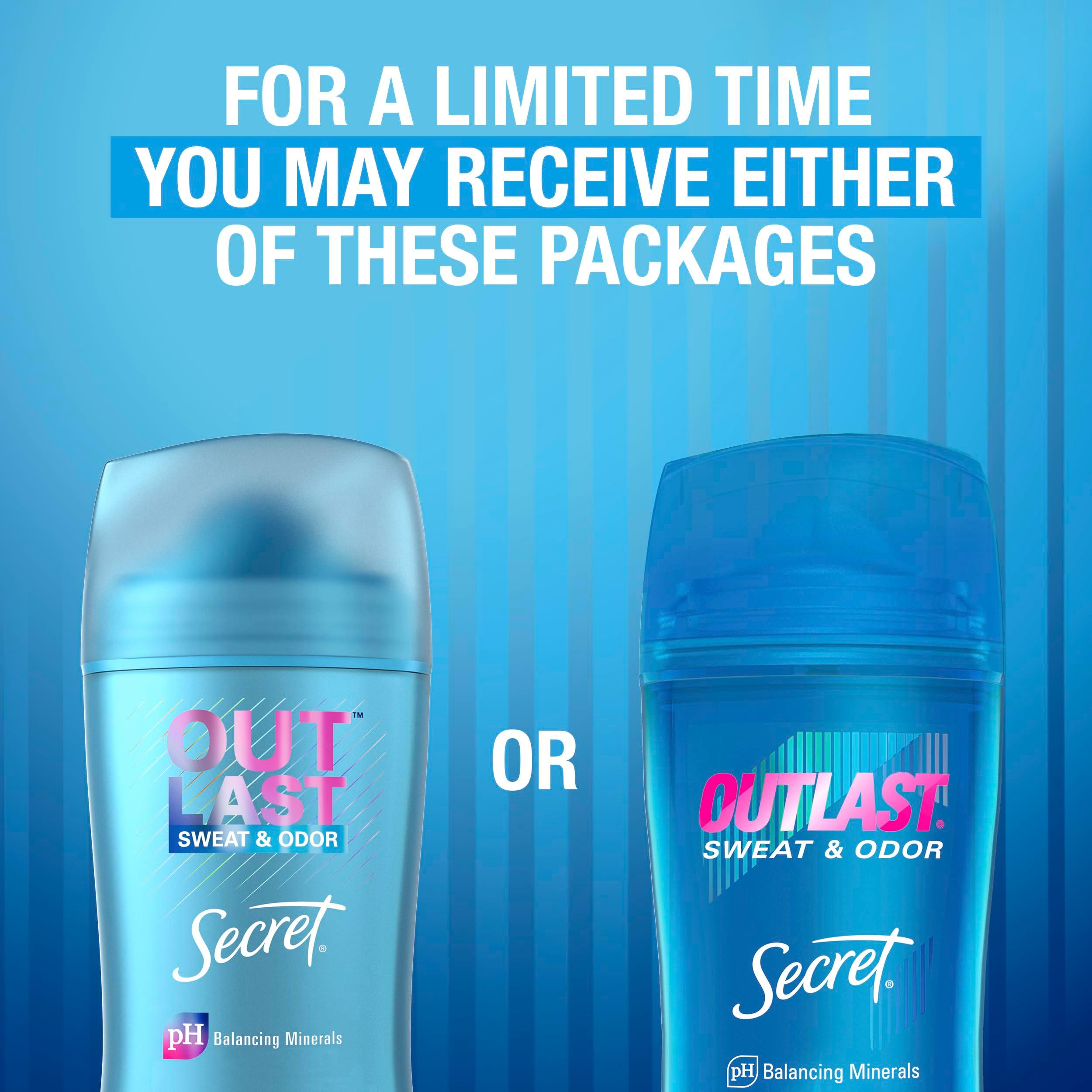 Secret Outlast Antiperspirant Deodorant for Women, 72hr Sweat & Odor Protection, PH Balancing Minerals, Invisible Solid, Completely Clean Scent, Travel Size, 0.5 oz - Image 6