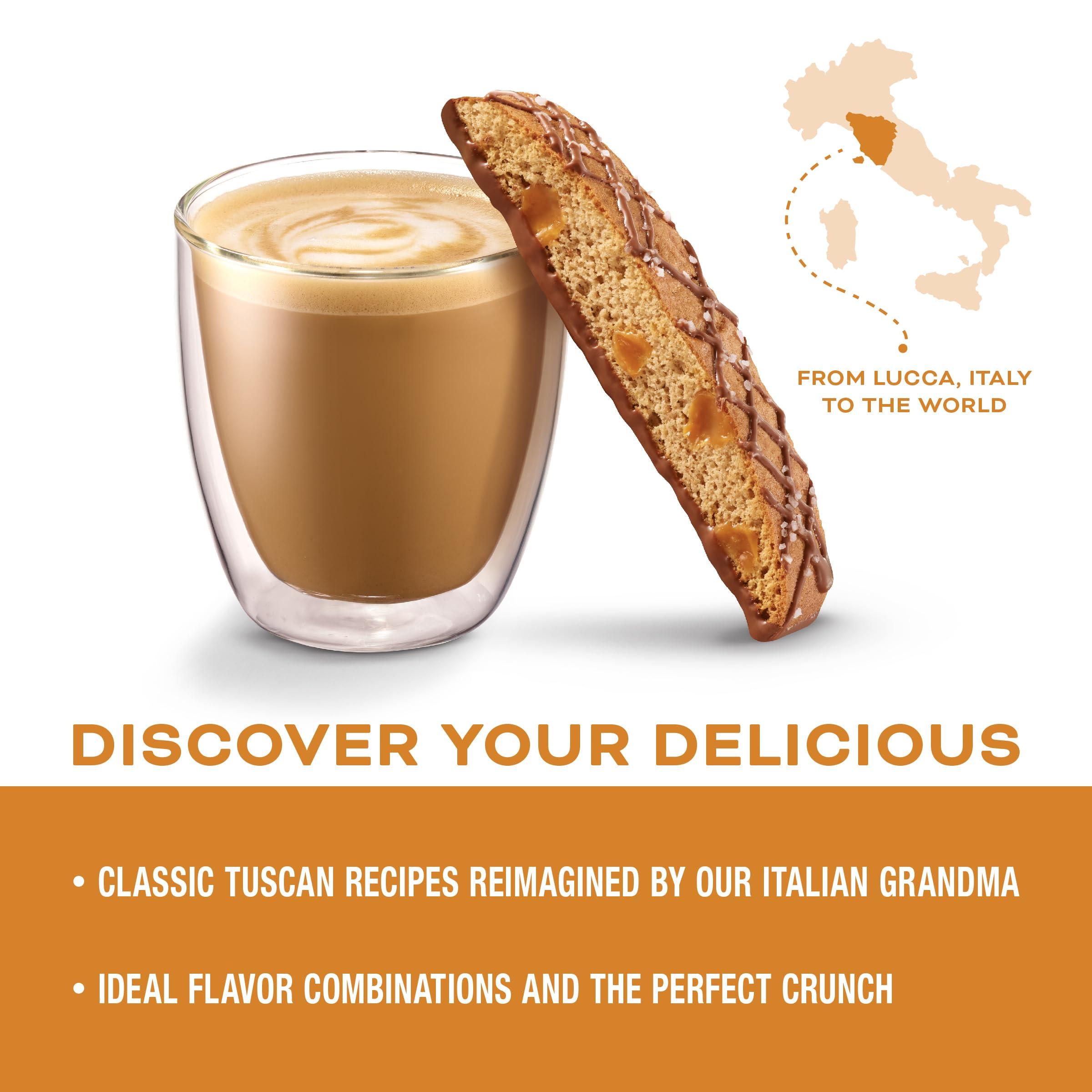 Nonni's Salted Caramel Biscotti Italian Cookies Tub - Biscotti Individually Wrapped Salted Caramel Coffee Cookies - Biscotti Milk Chocolate & Sea Salt - Salted Caramel Kosher Cookies 1lb 5oz, (595g) - Image 2