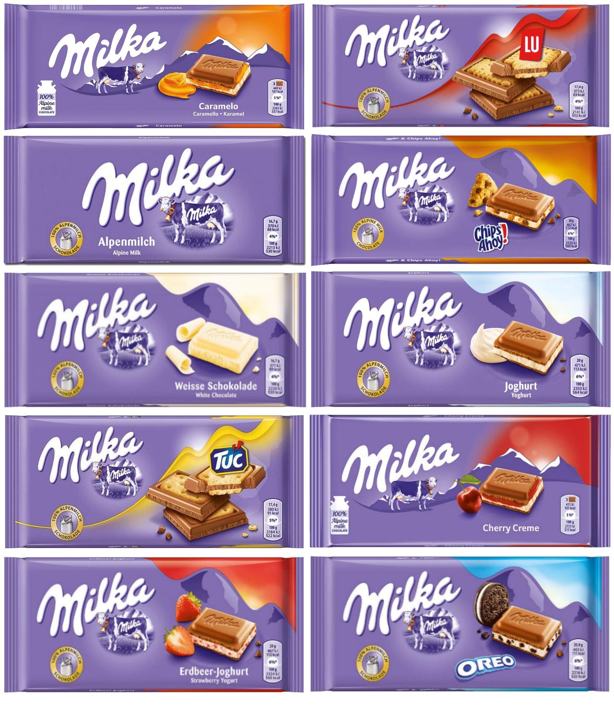 Milka Chocolate Assortment Variety Pack of 10 Full Size Bars - Randomly Selected No Duplicates - Image 2