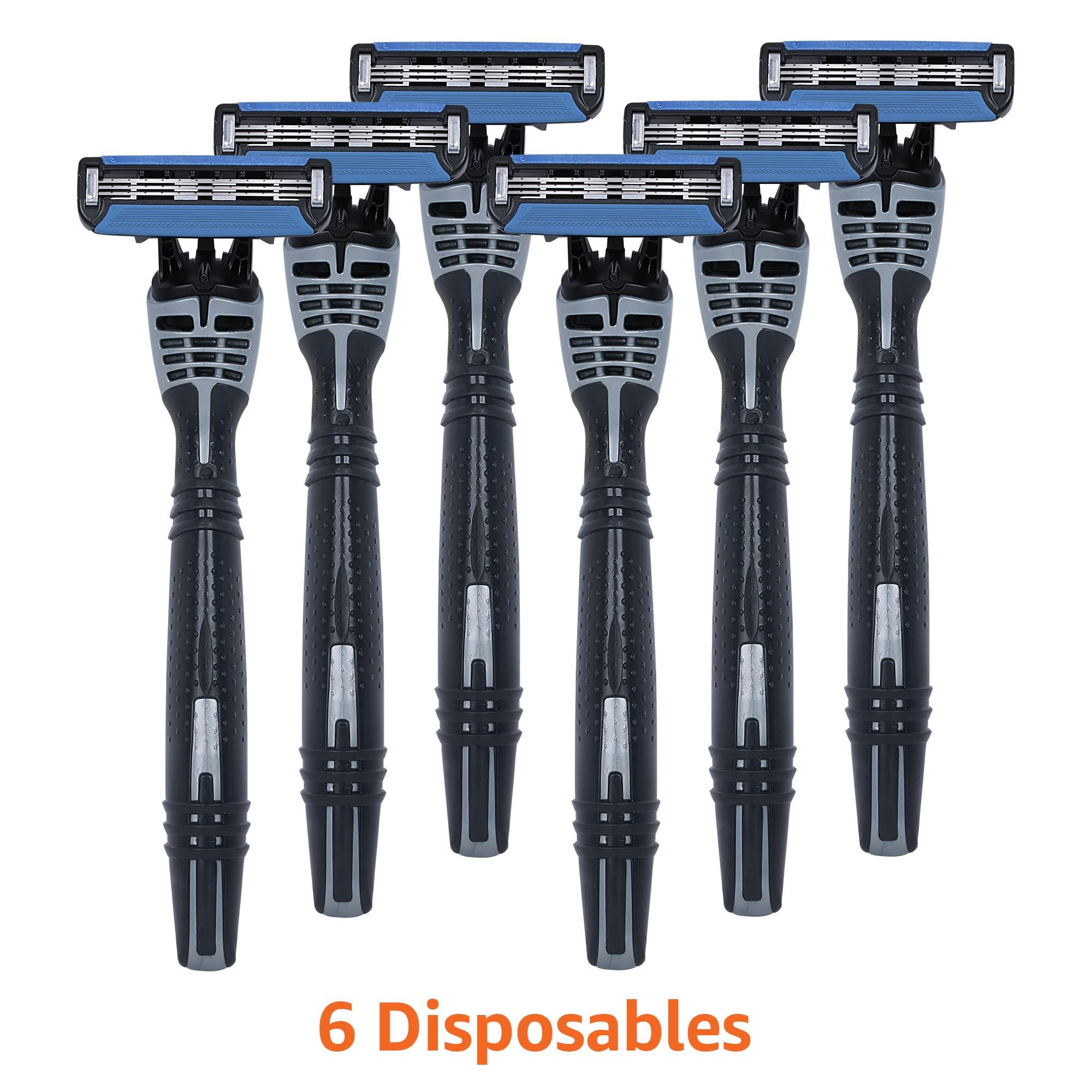 Amazon Basics 3-Blade Disposable Razors for Men, 6 Count, 2 Packs of 3 (Previously Solimo) - Image 7