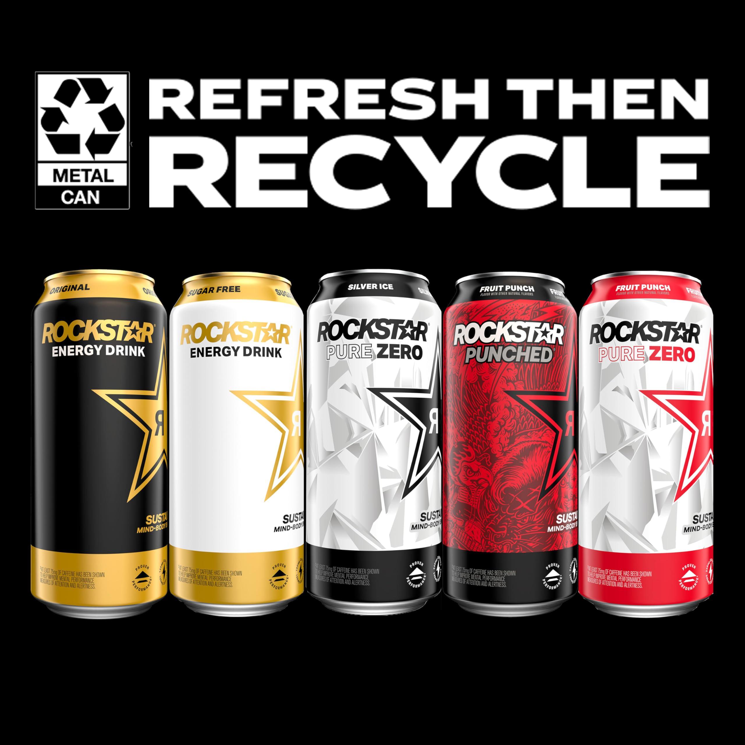Rockstar Pure Zero Energy Drink, Fruit Punch, 0 Sugar, with Caffeine and Taurine, 16oz Cans (12 Pack) (Packaging May Vary) - Image 8